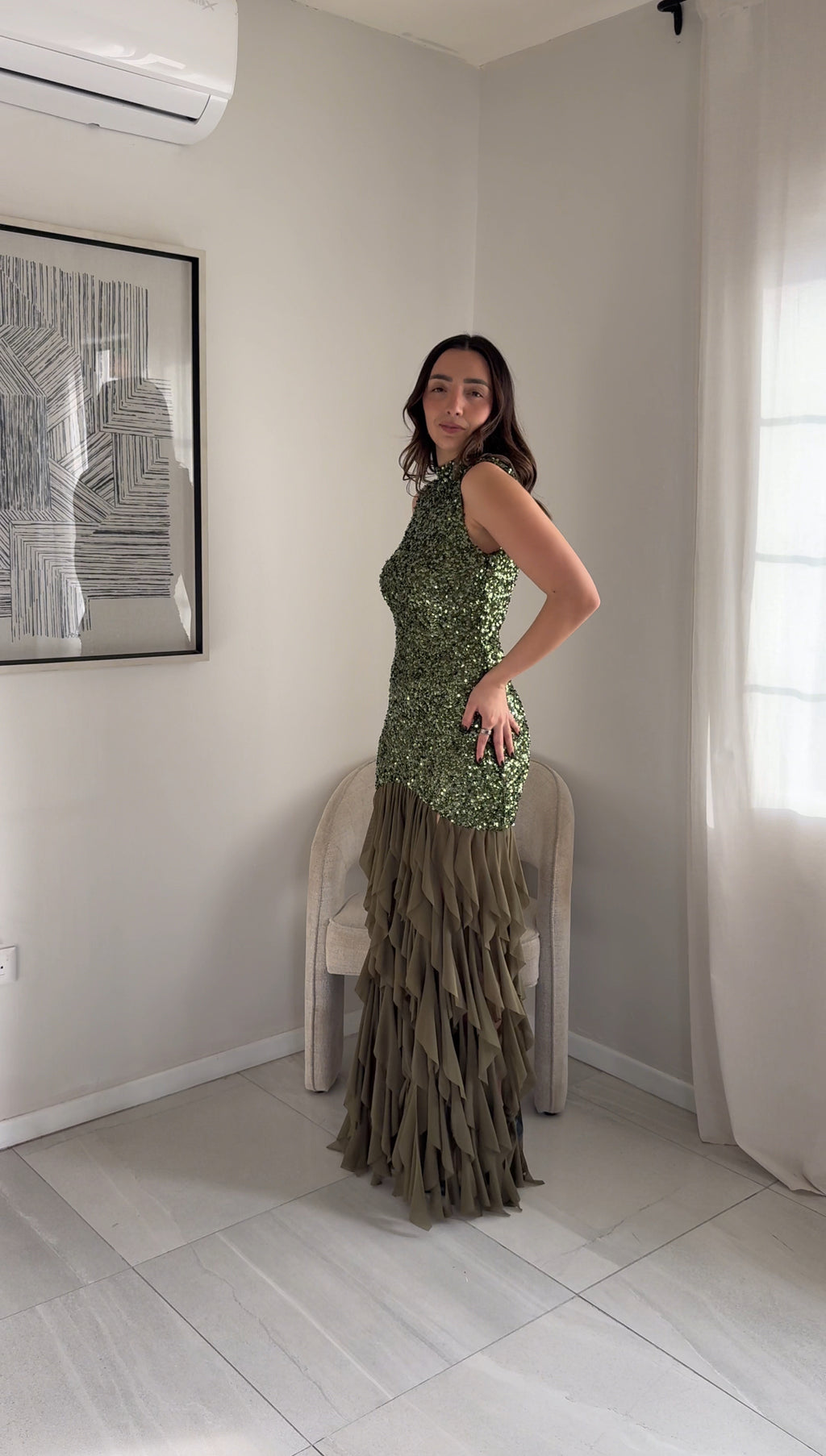 Vestido Olive Sequin Glow