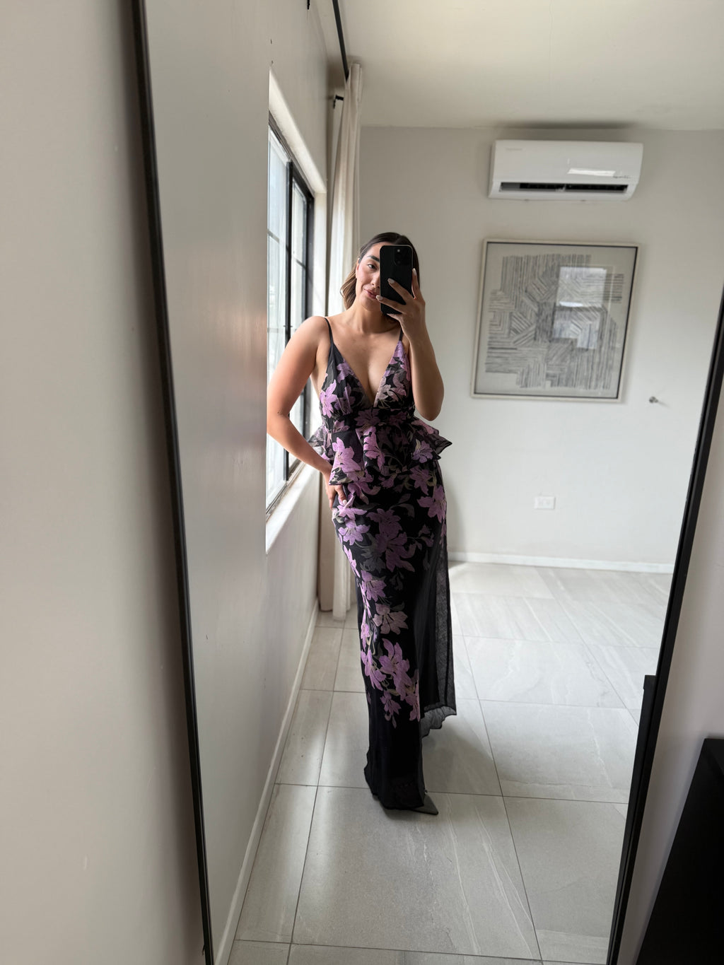 Black Lavender Maxi Dress
