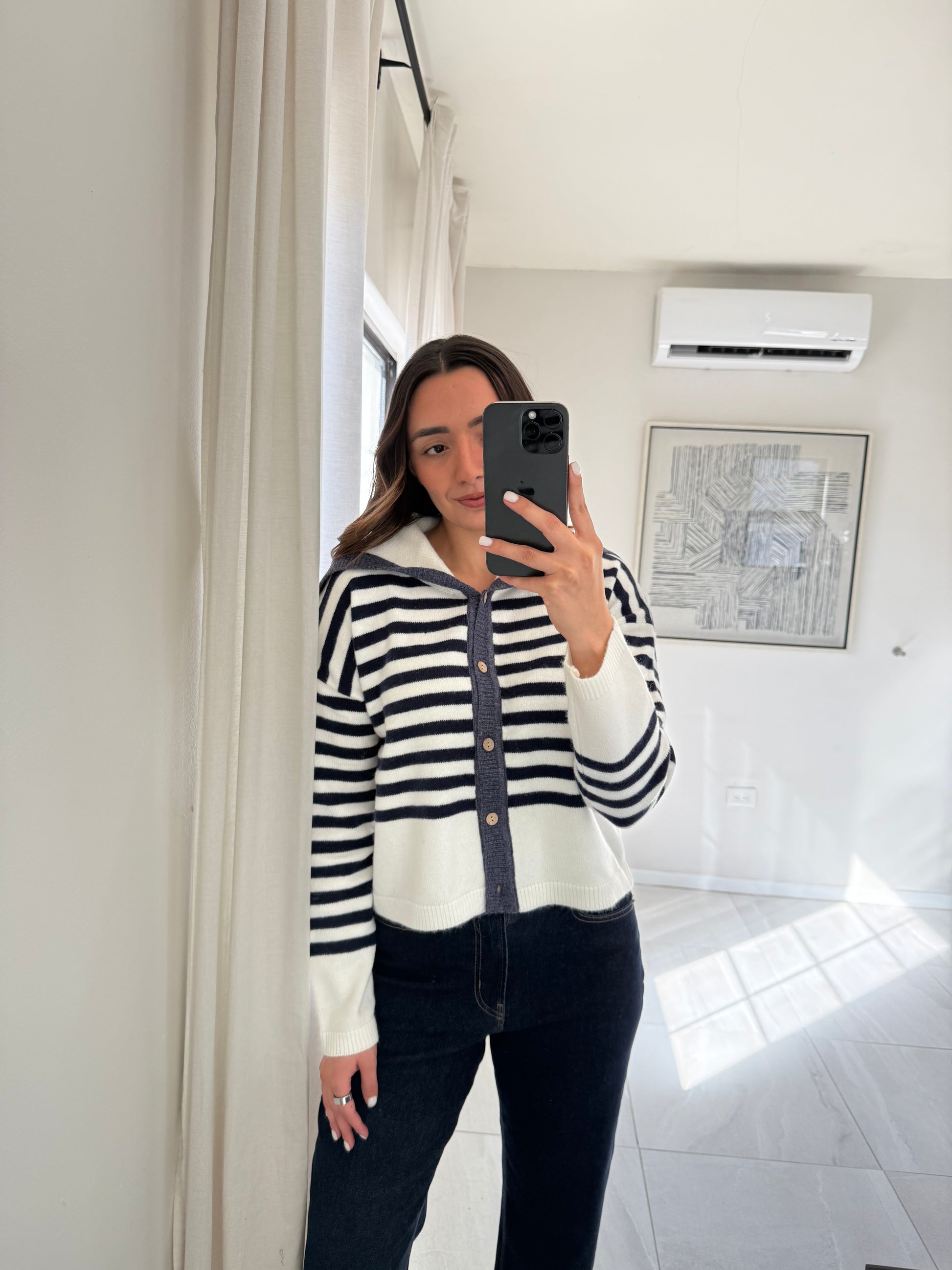 Knit Sweater Blue Stripes