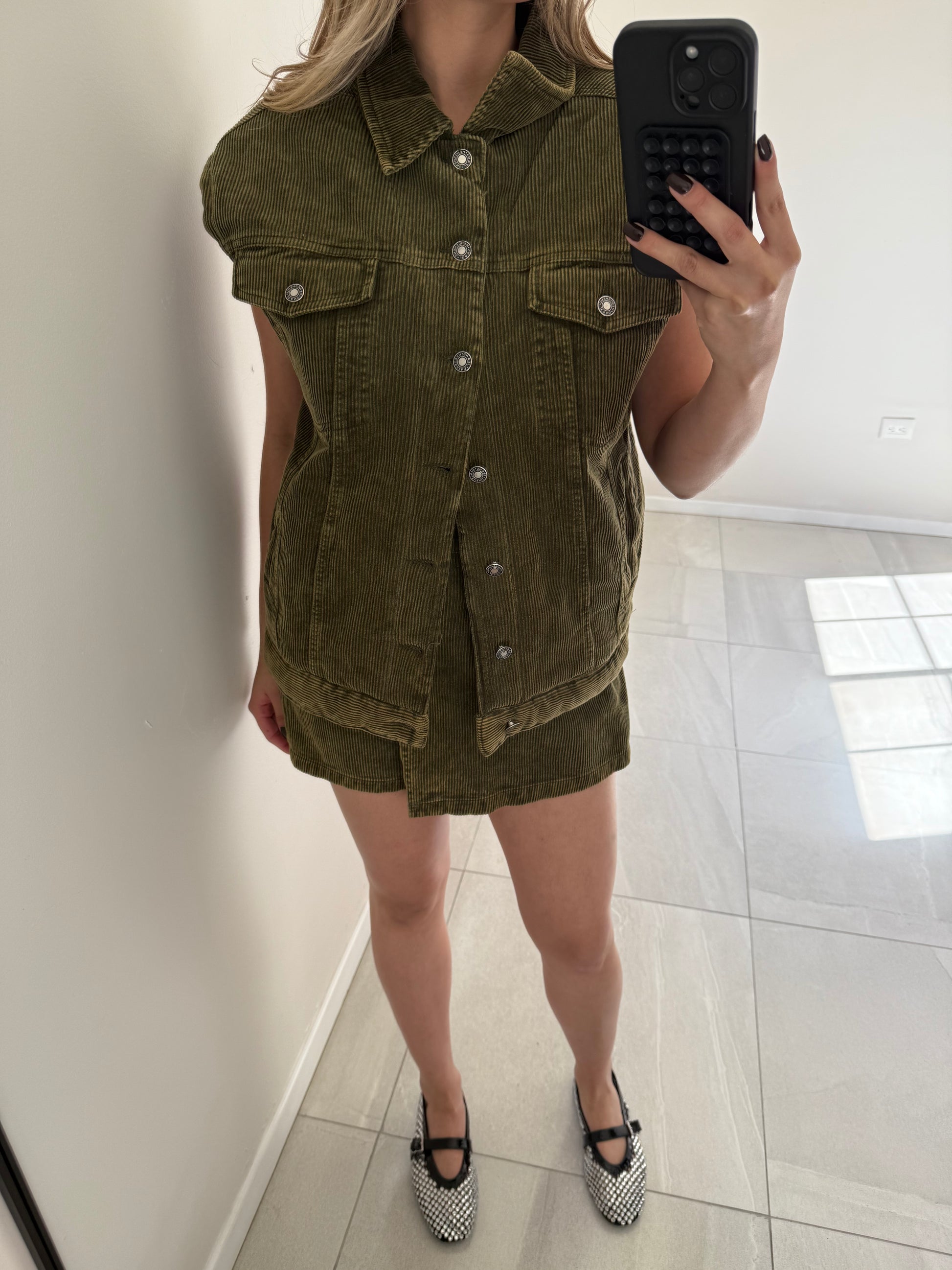 Corduroy Olive Set