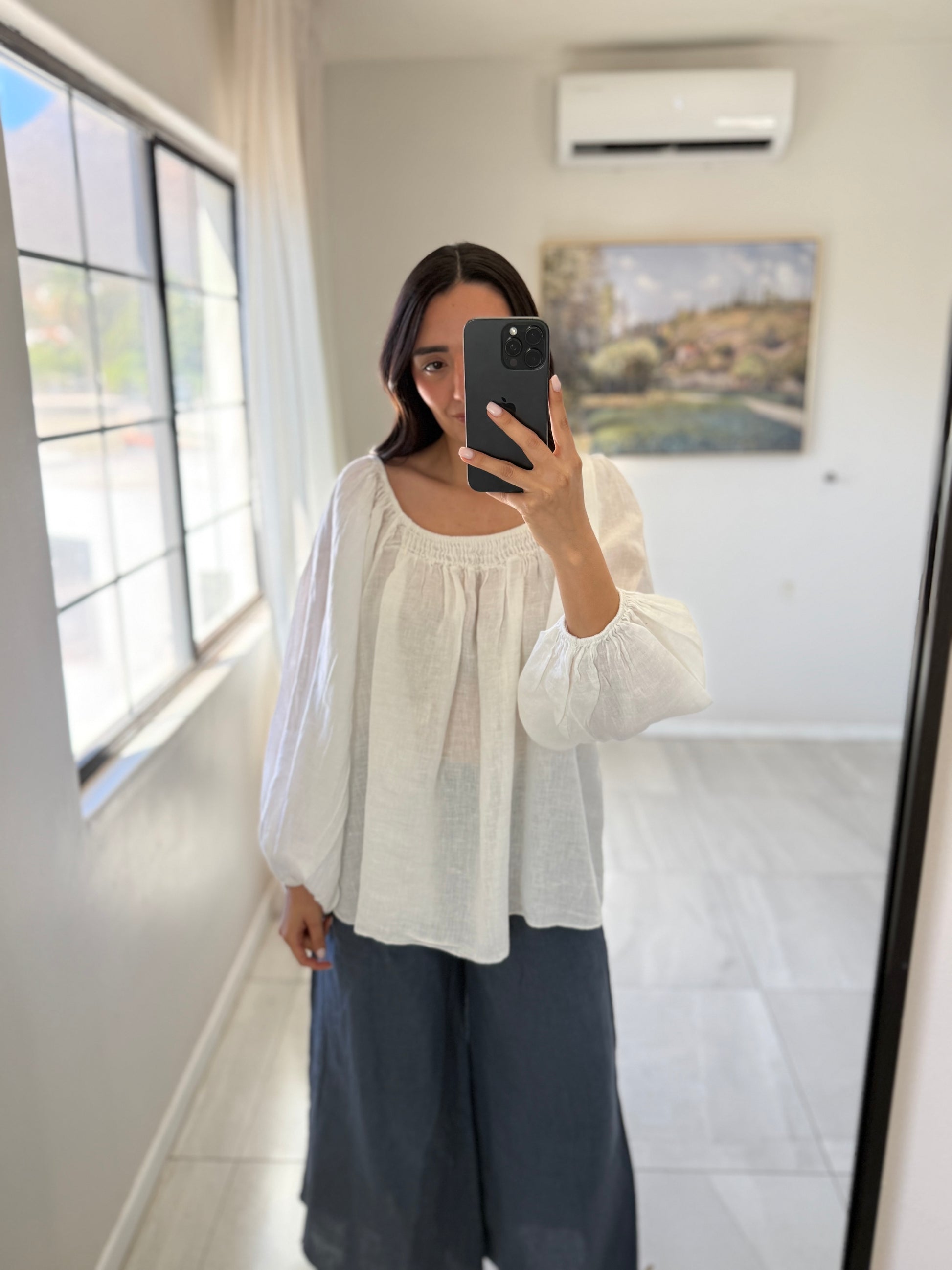 Blouse Italian Linen Off White