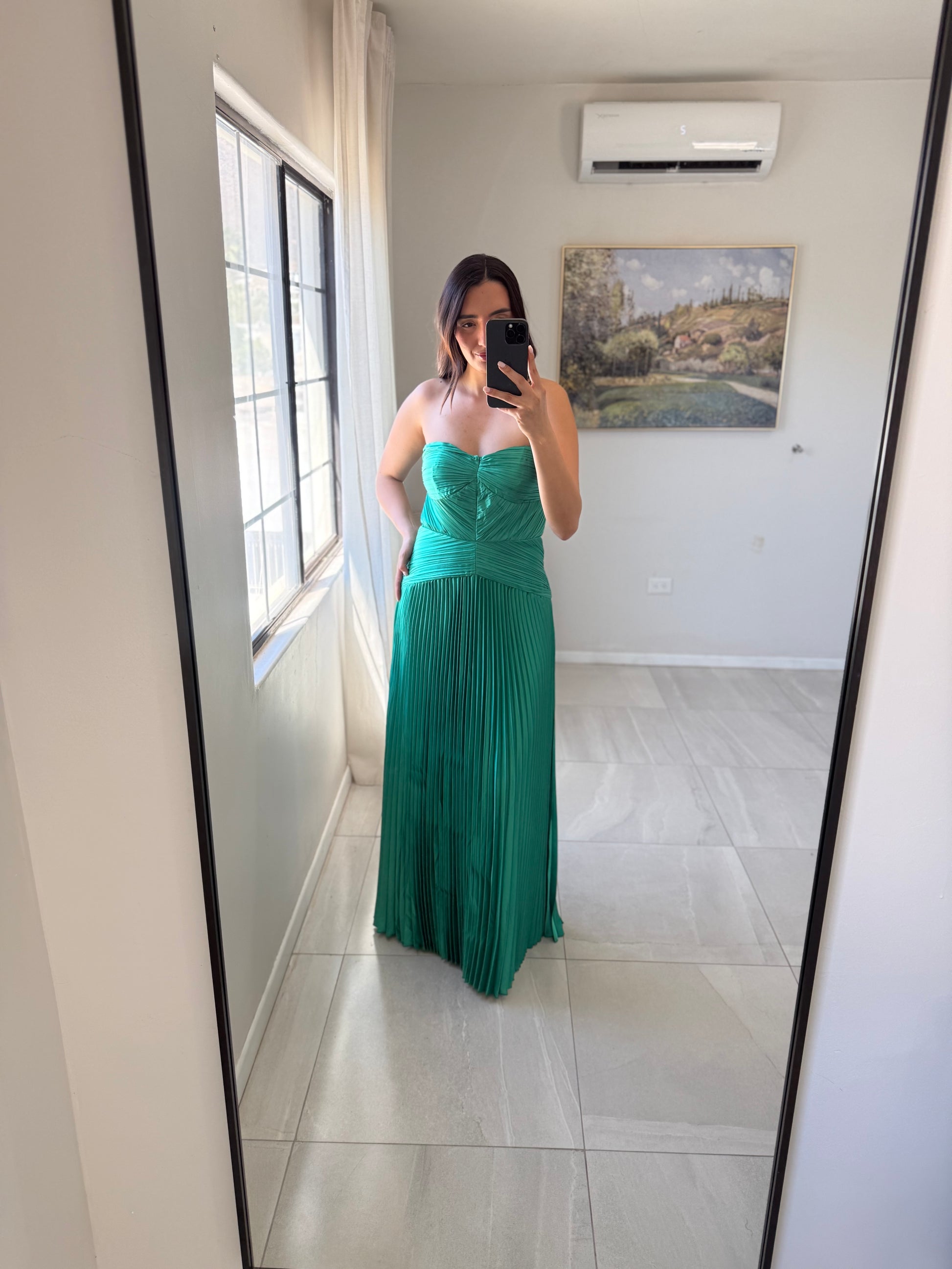 Maxi Drapped Kelly Green Dress