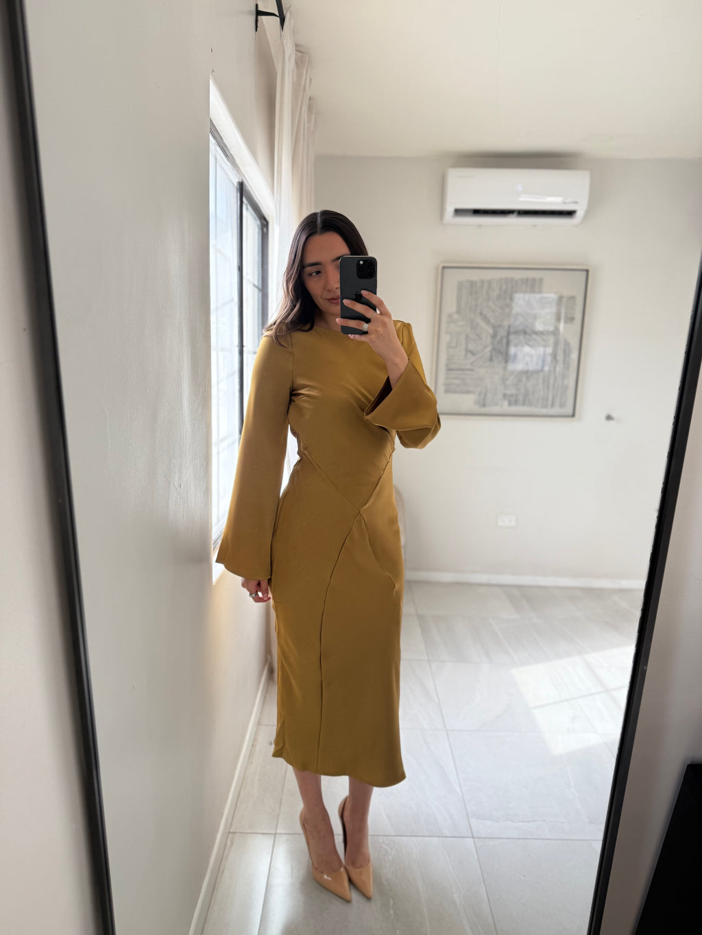 Vestido Mostaza Espalda