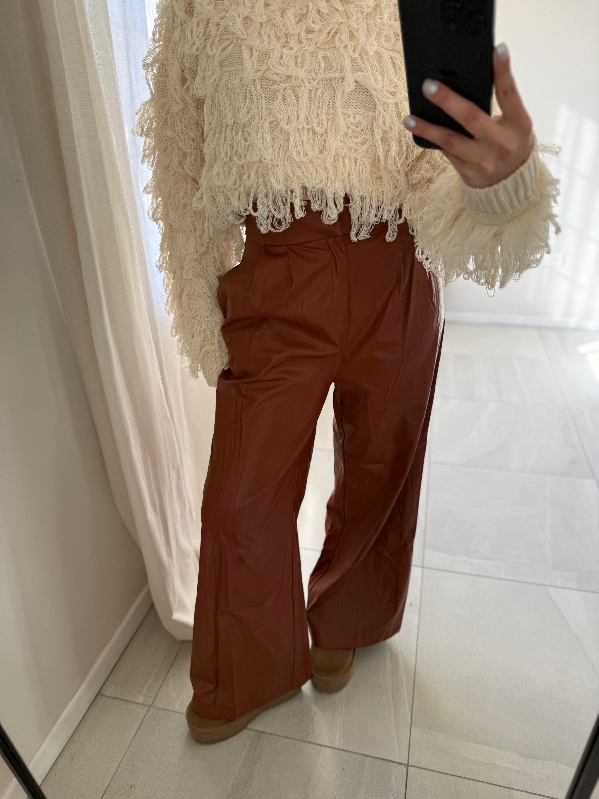 Pantalón Fluido Efecto Piel Chedron