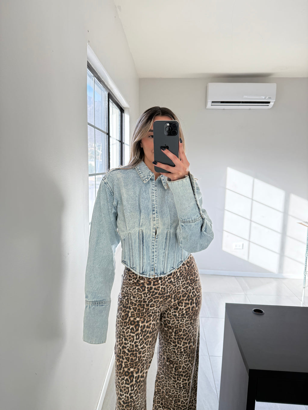 Acid Washed Denim Top