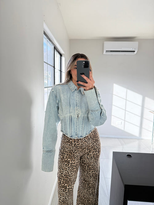 Acid Washed Denim Top