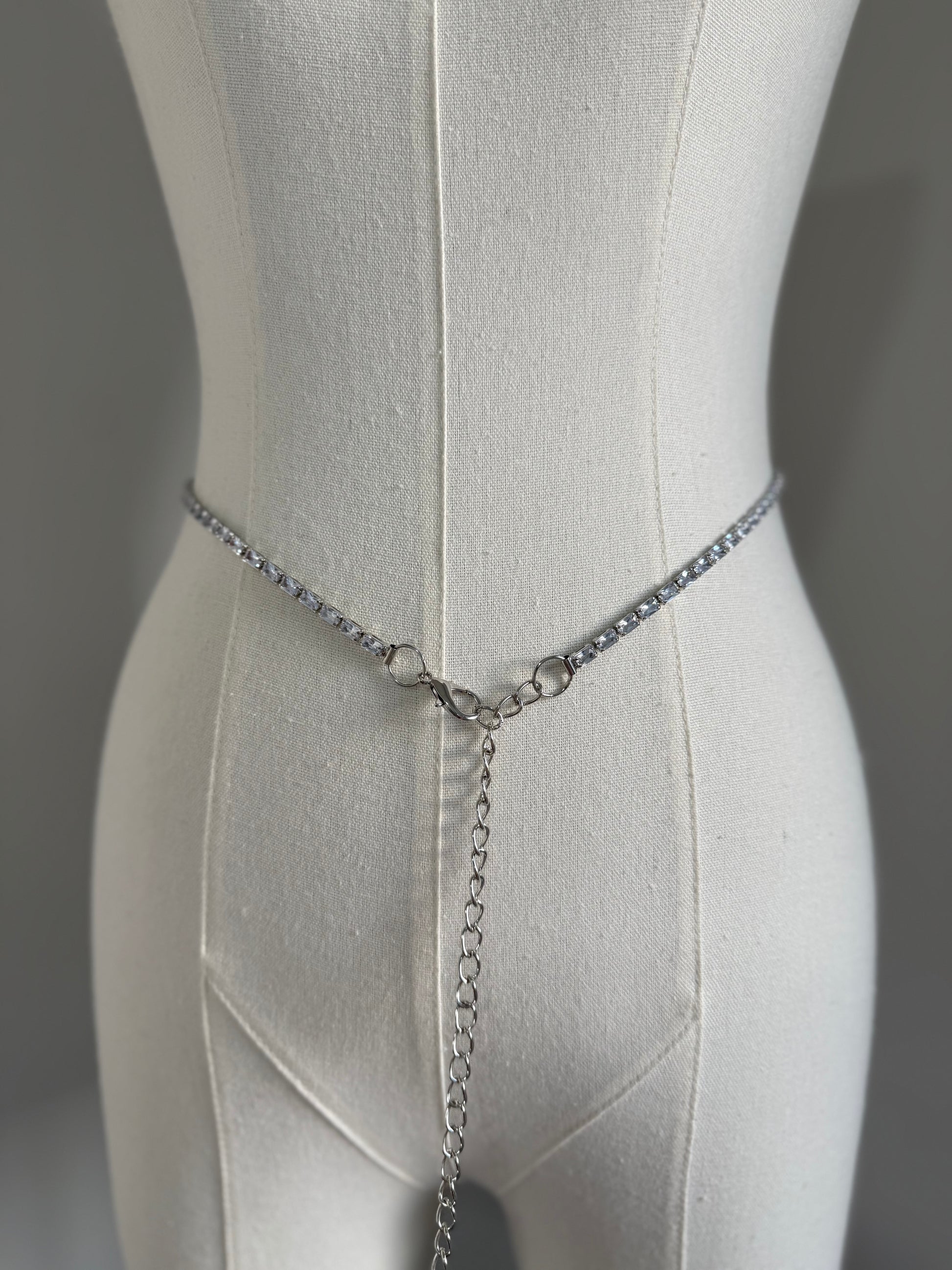 Silver Bagguette Belt