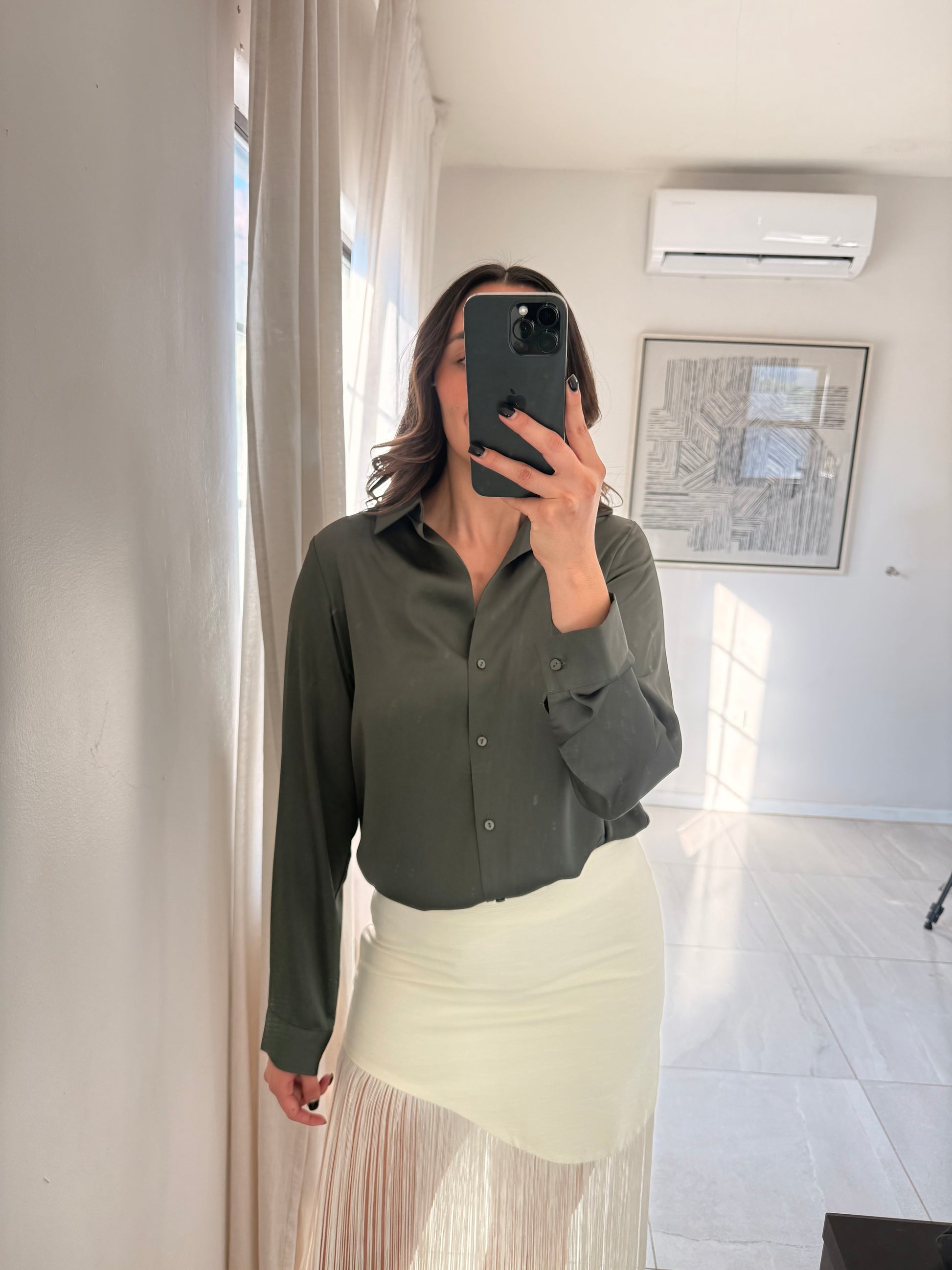 Blusa Satinada Olivo