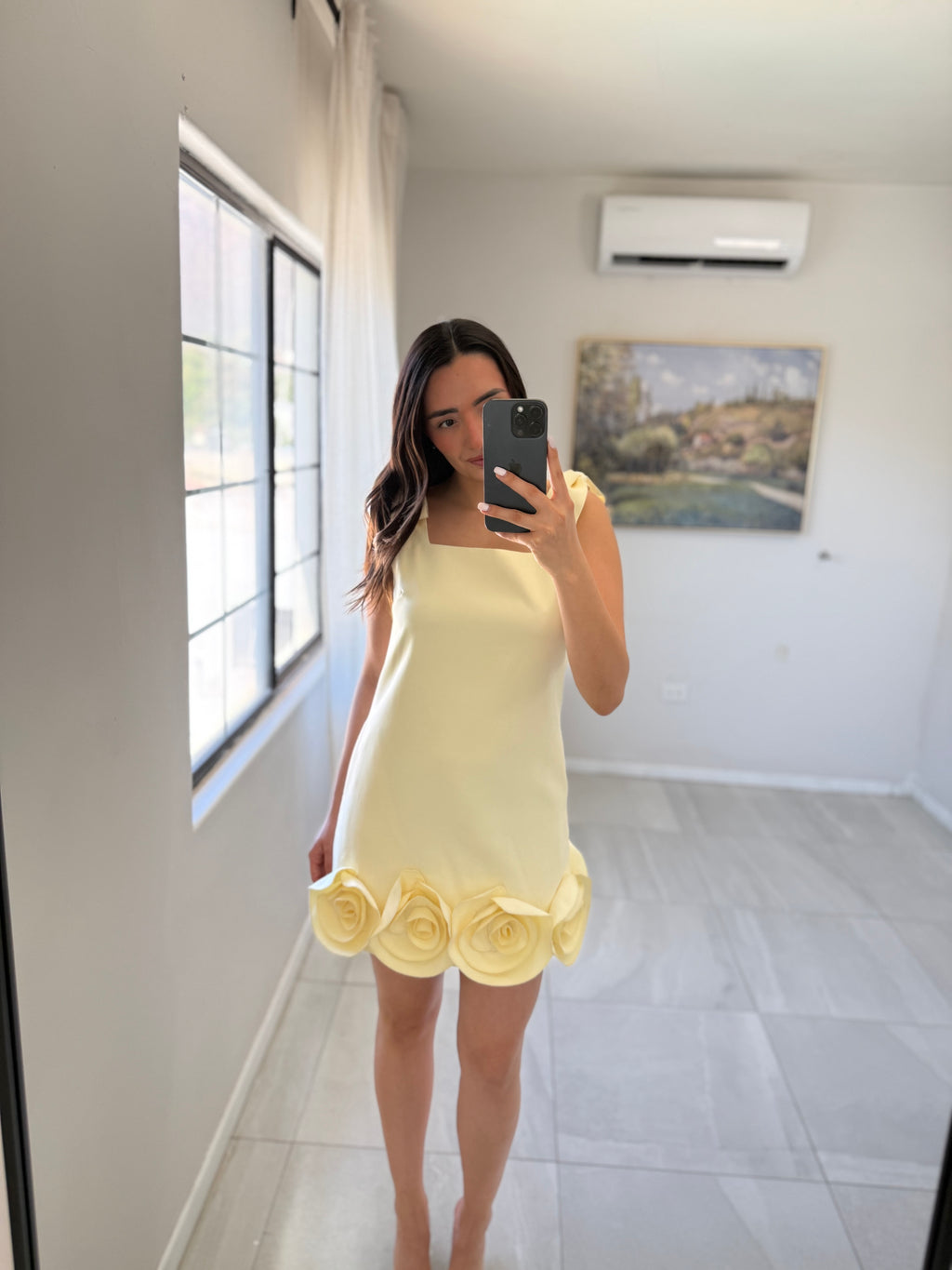 Yellow Flower Mini Dress