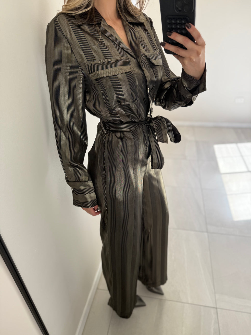 Wide Leg jumpsuit Black Gold