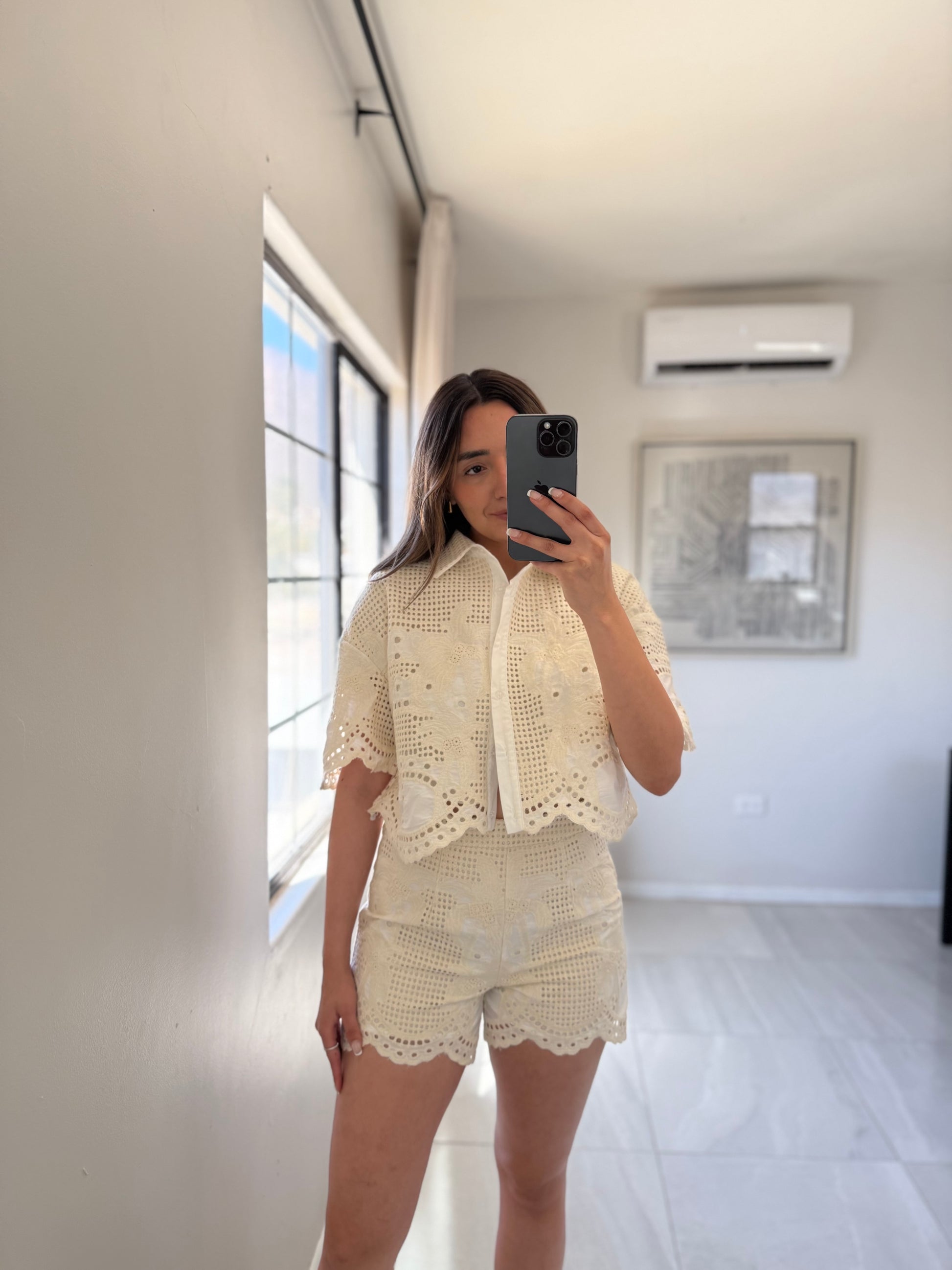 Ivory Lace Short Set