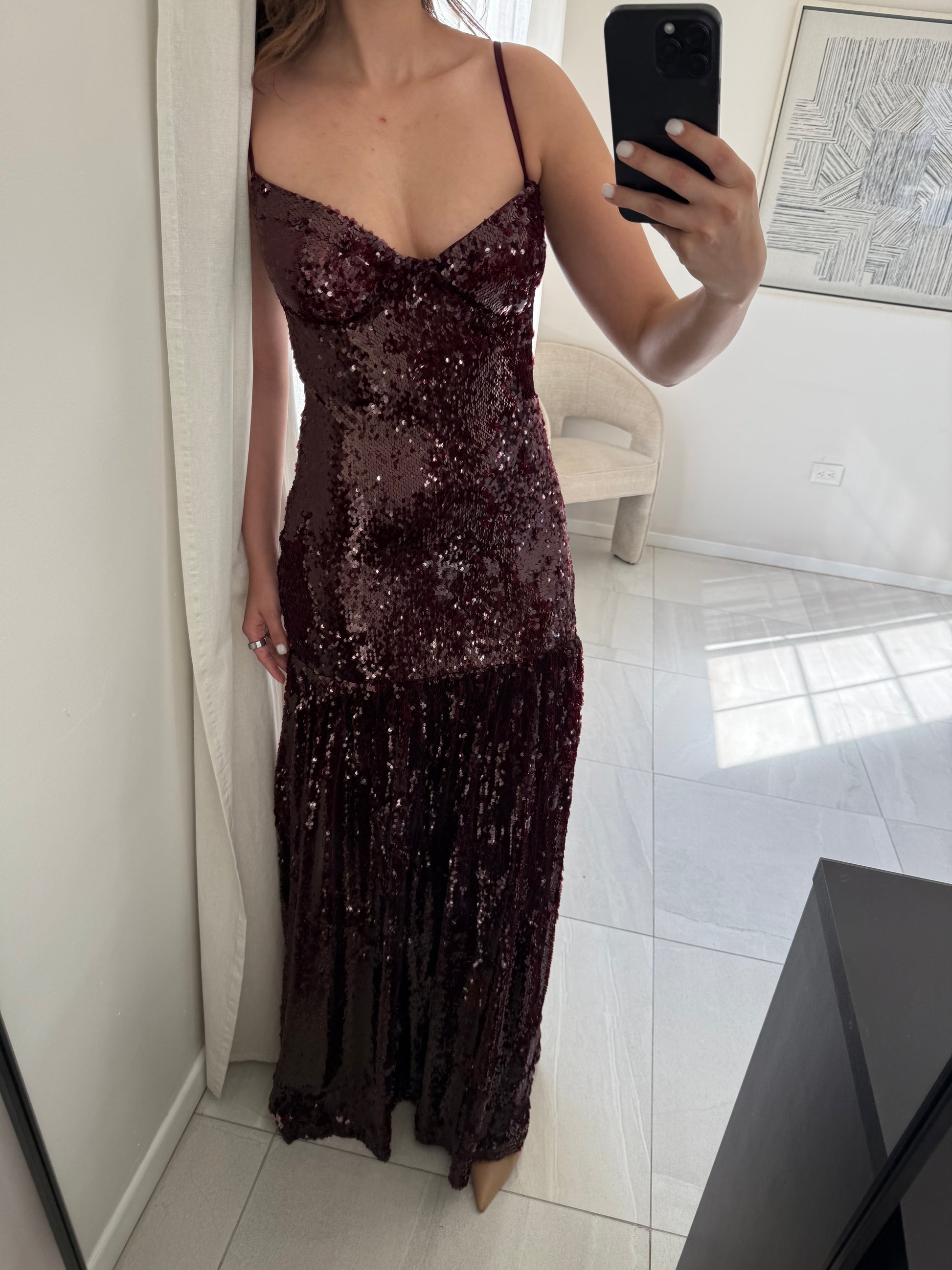 Dress Sequin Burgundy