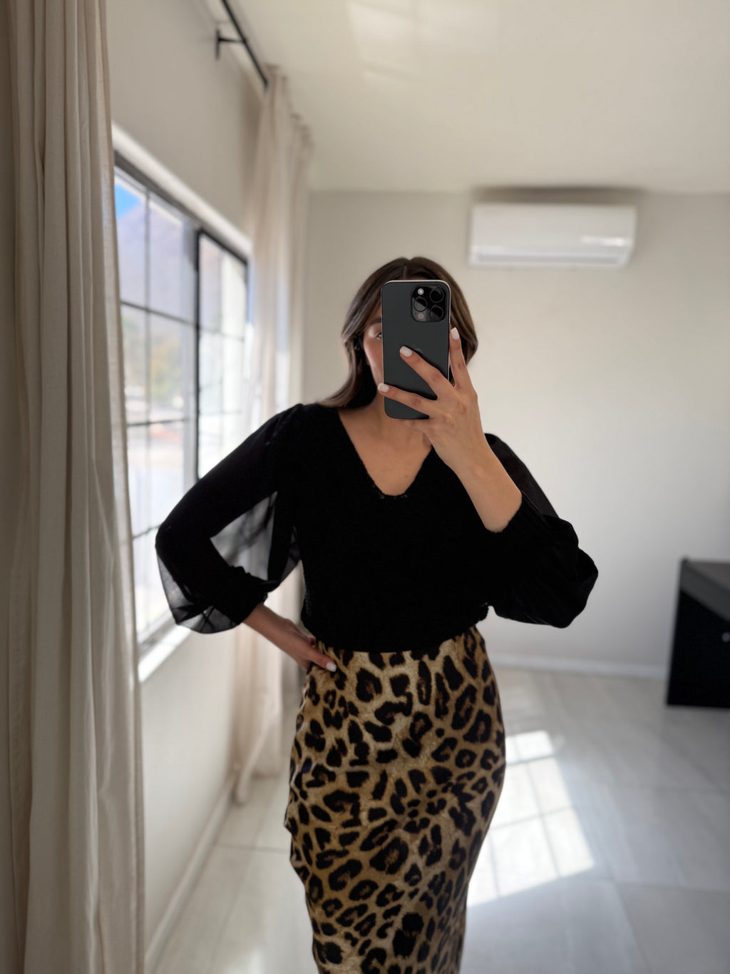Black Mixed Sweater Top