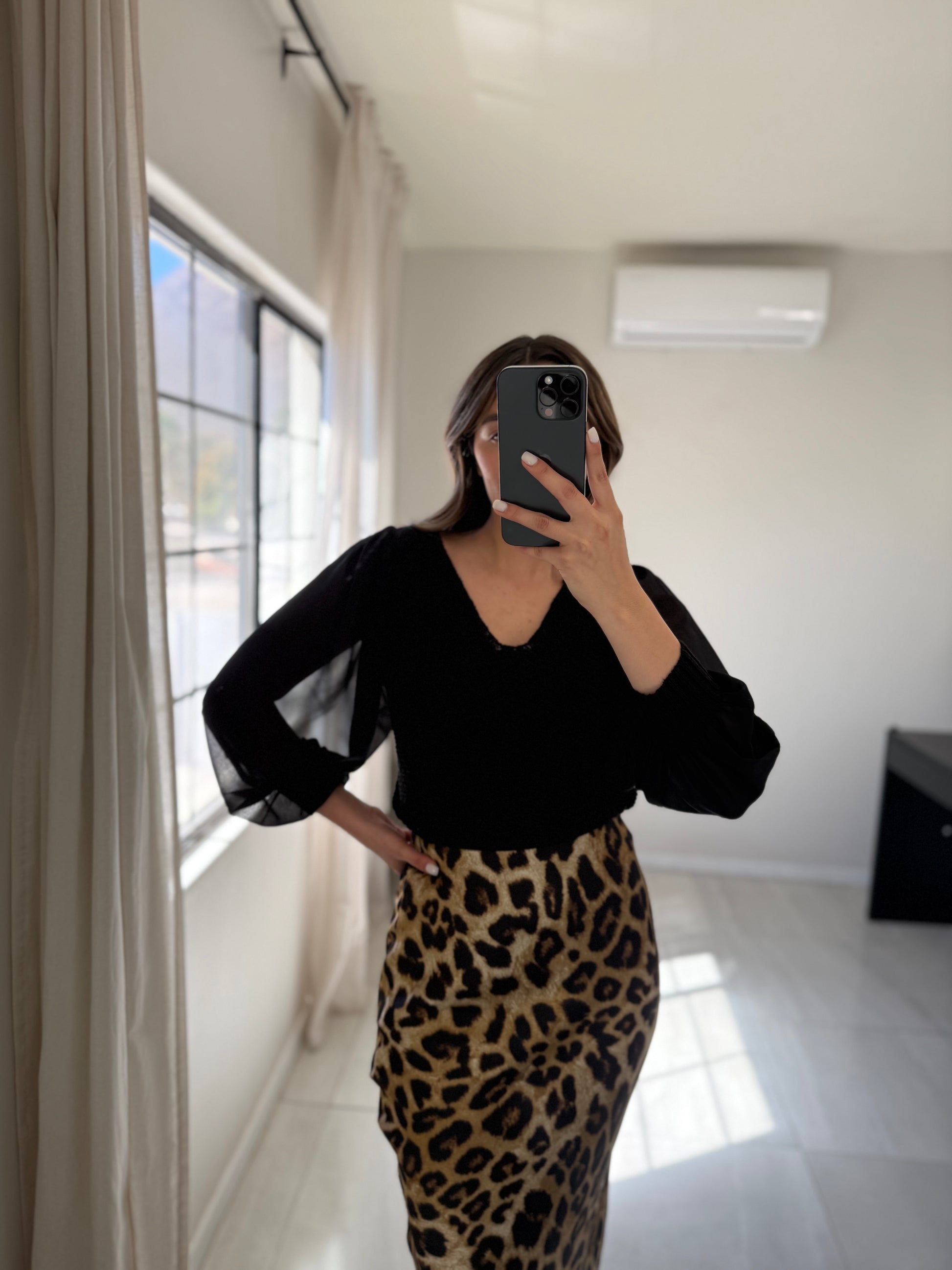 Black Mixed Sweater Top