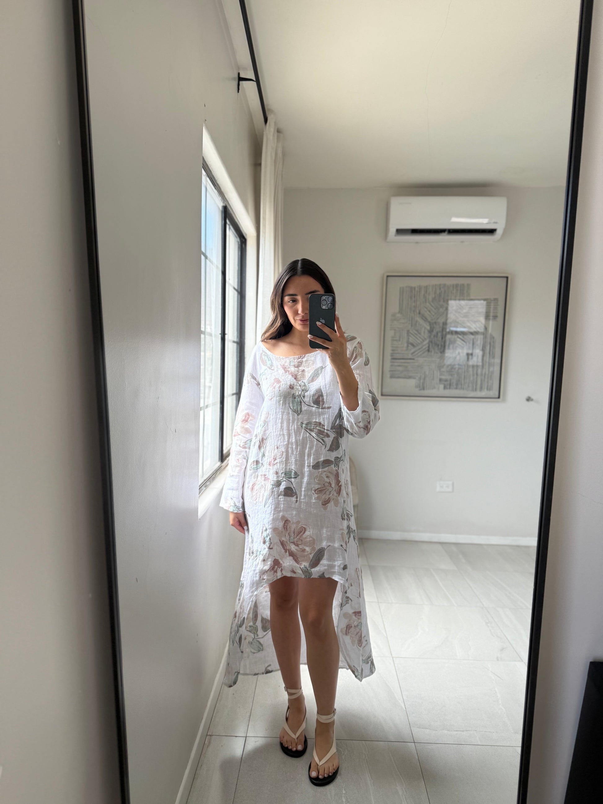 Floral White Tunic Dress