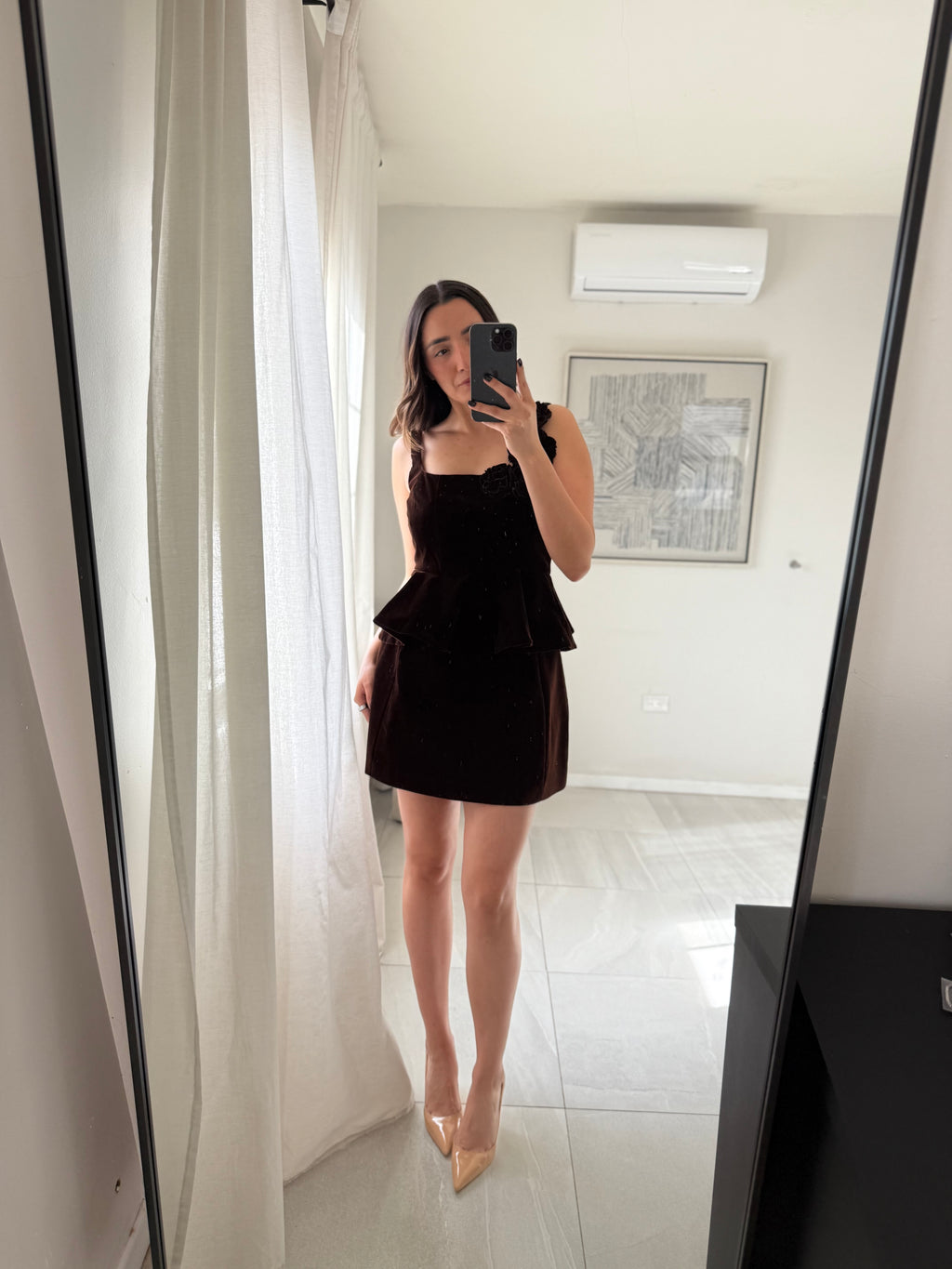 Marchesa Brown Suede Set