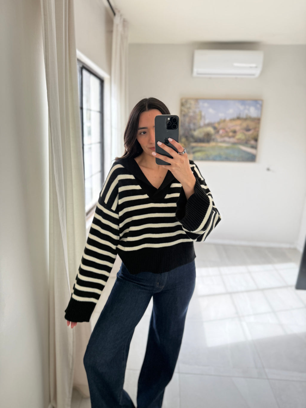 Stripes Black/Cream Sweater Knit