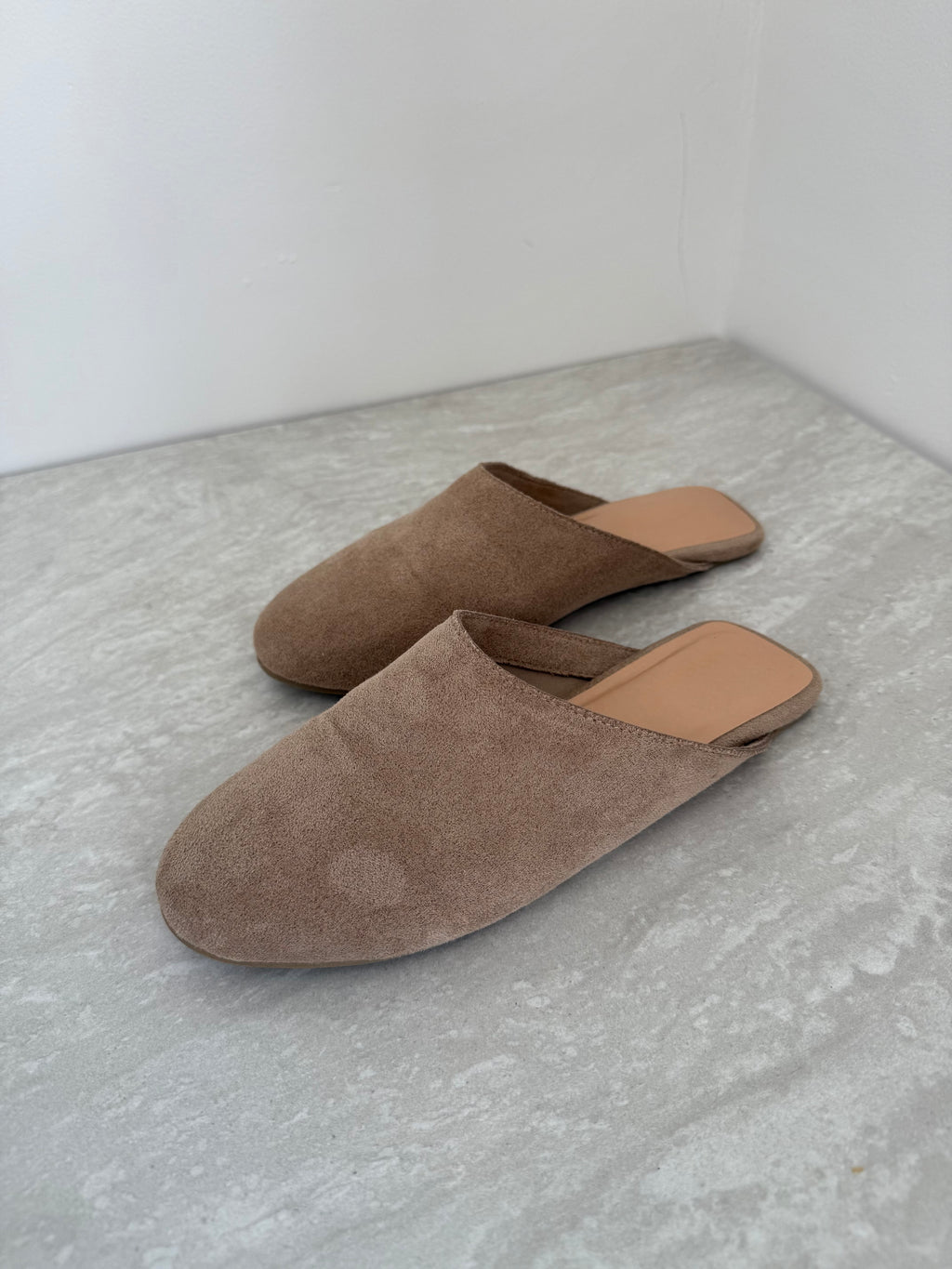 Brown Suede Mules