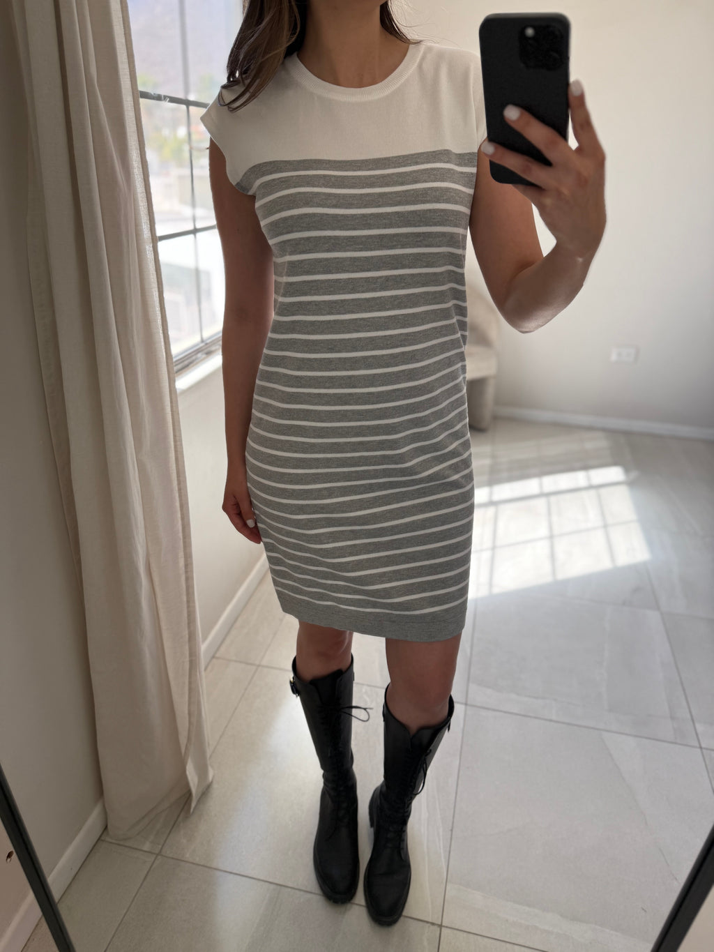 Grey Stripped Dress