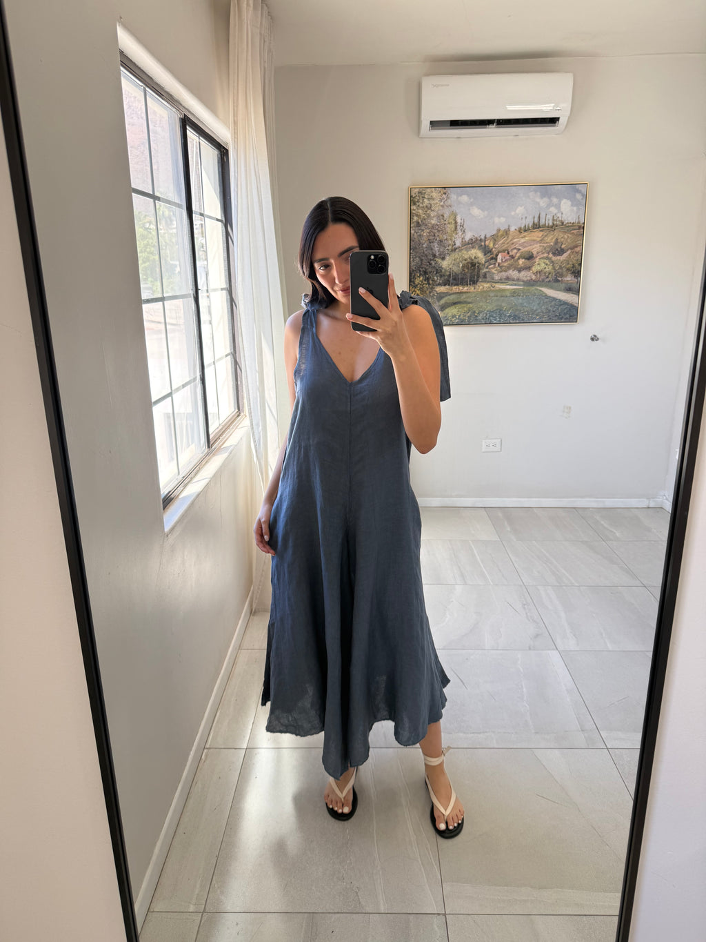Jumpsuit Italian Linen Blue