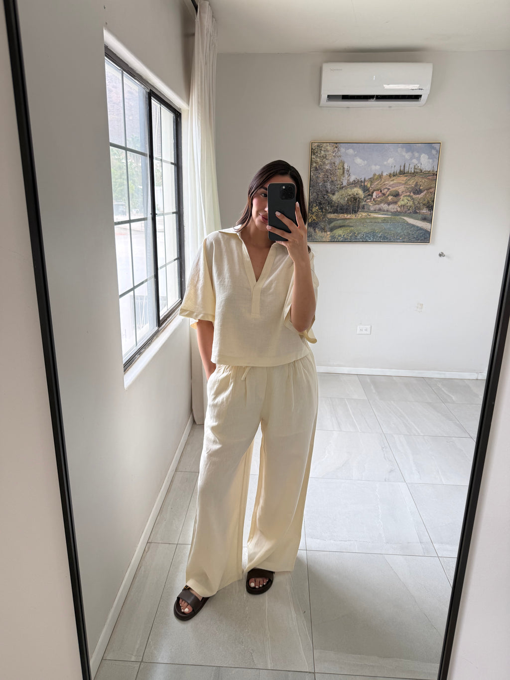 Natural Linen Set Mustard
