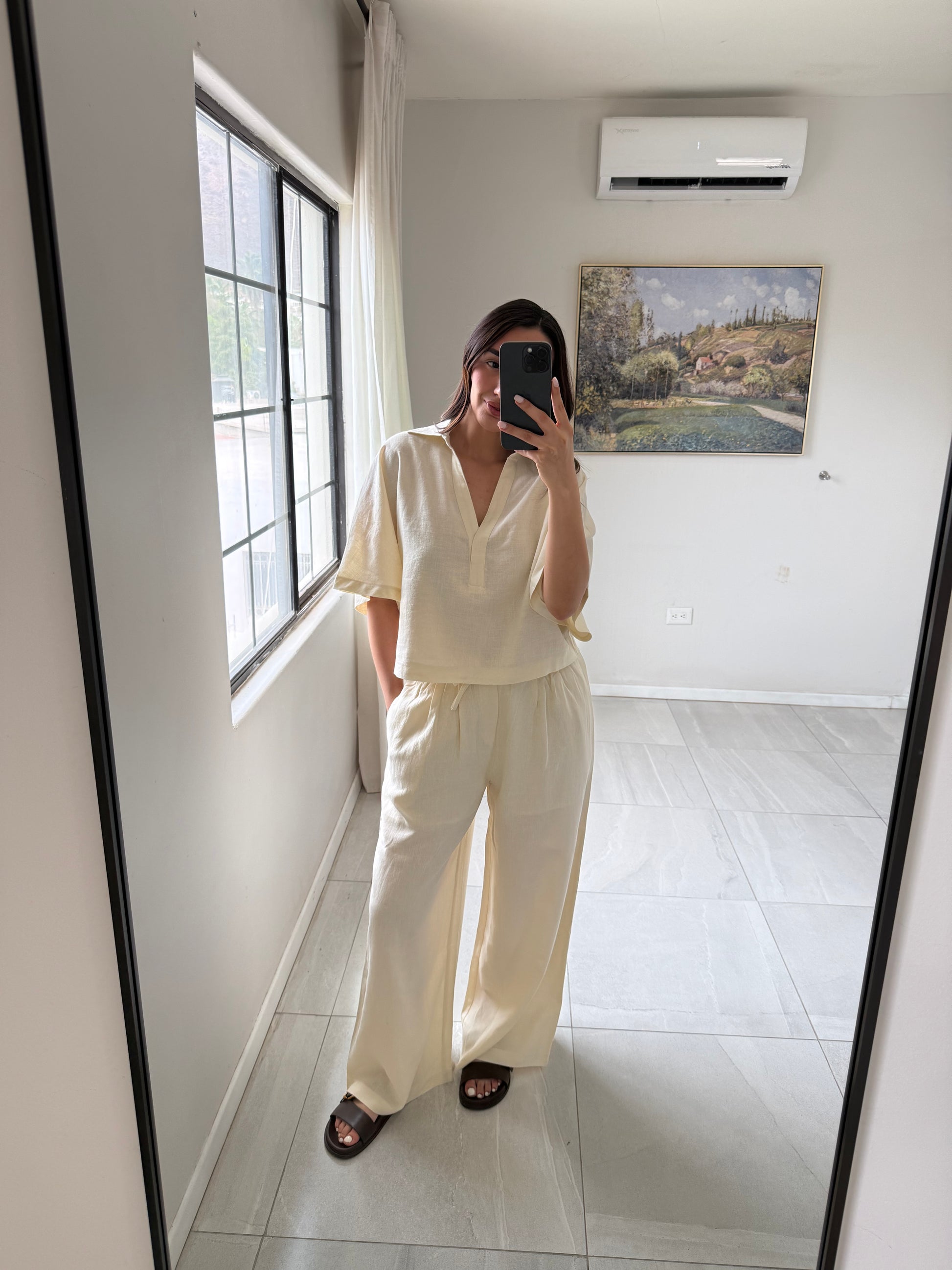 Natural Linen Set Mustard