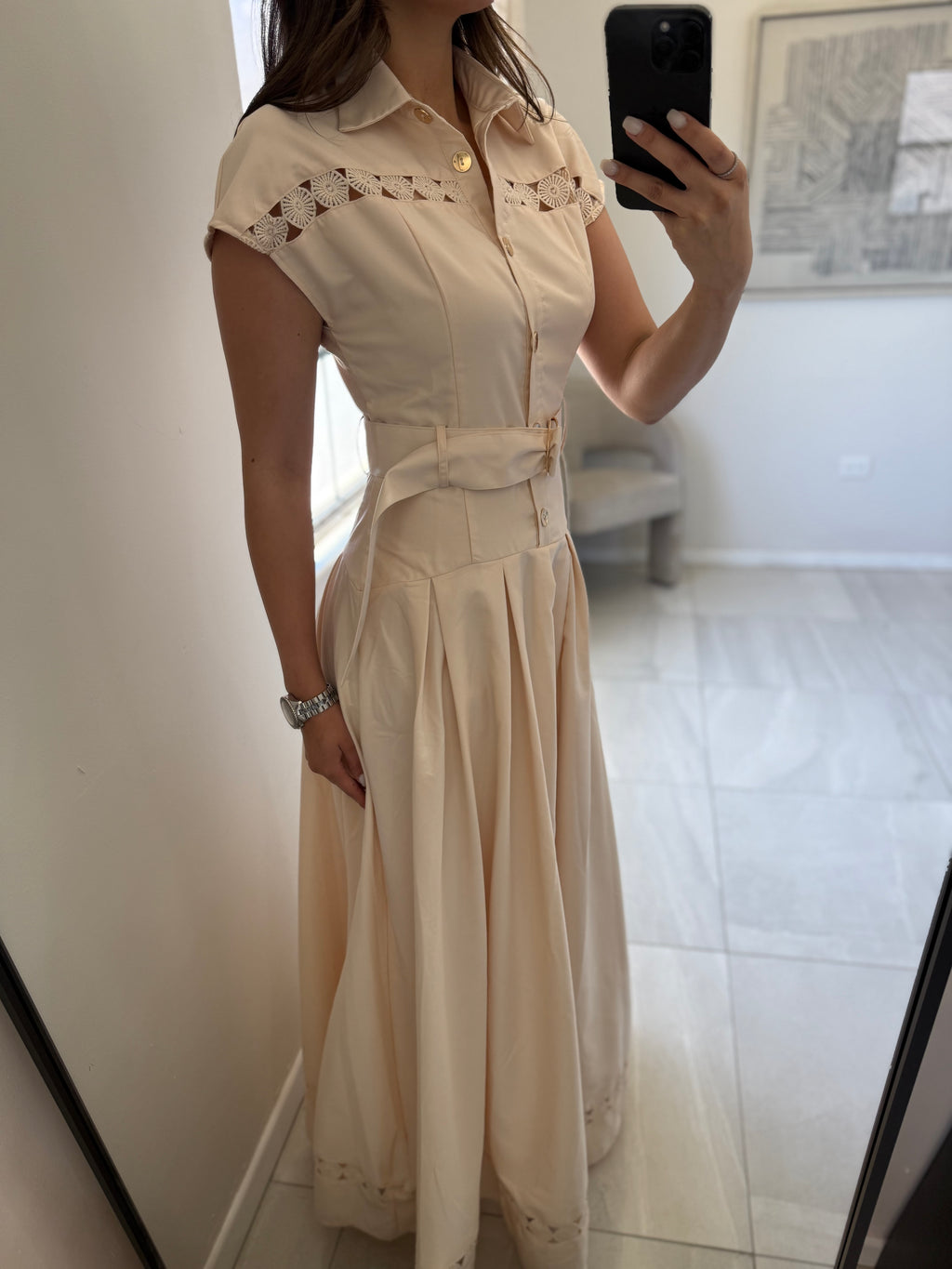Beige Chic Maxi Dress