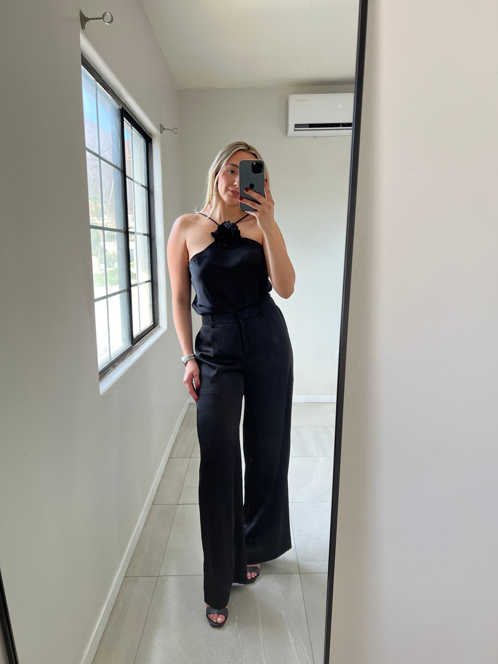 Set Rosa Satin Negro