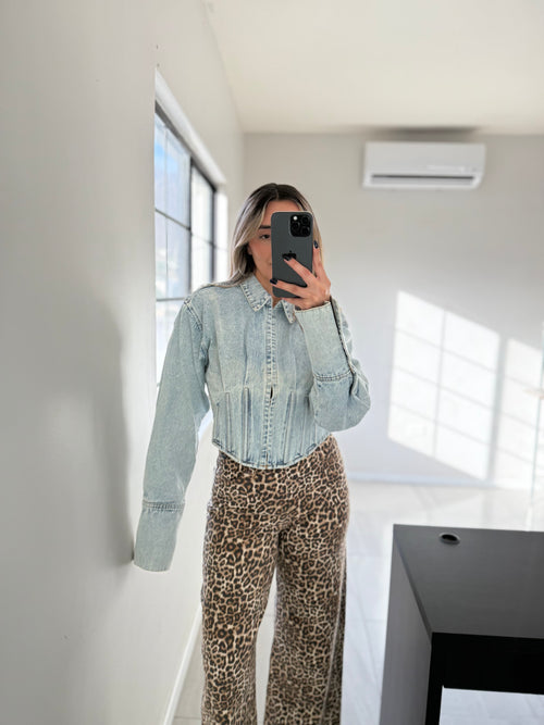 Acid Washed Denim Top
