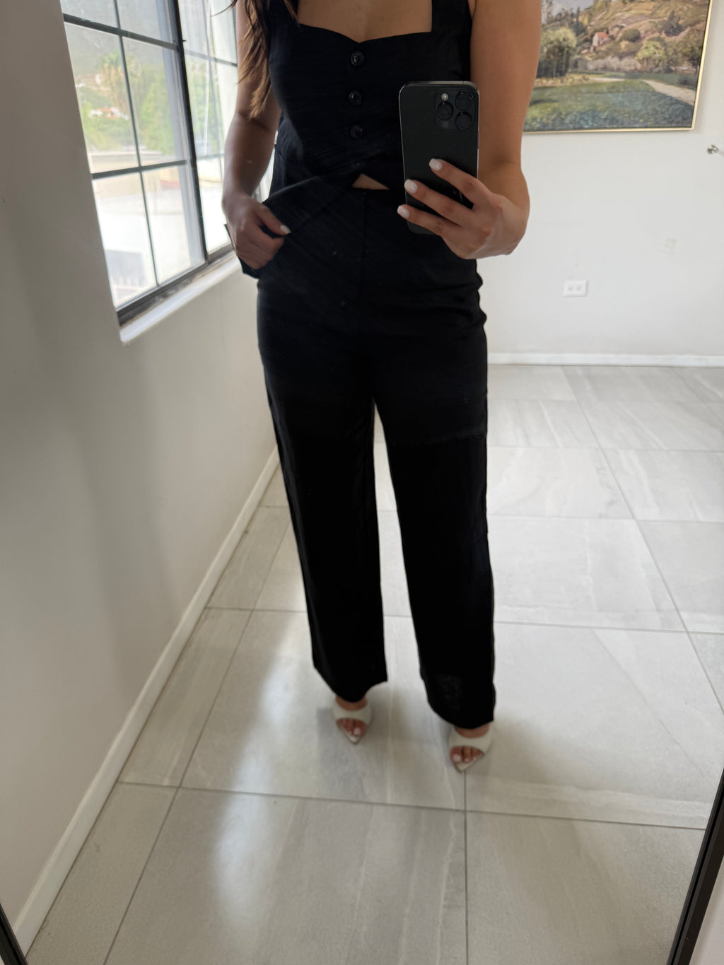 Black Blair Linen Pants