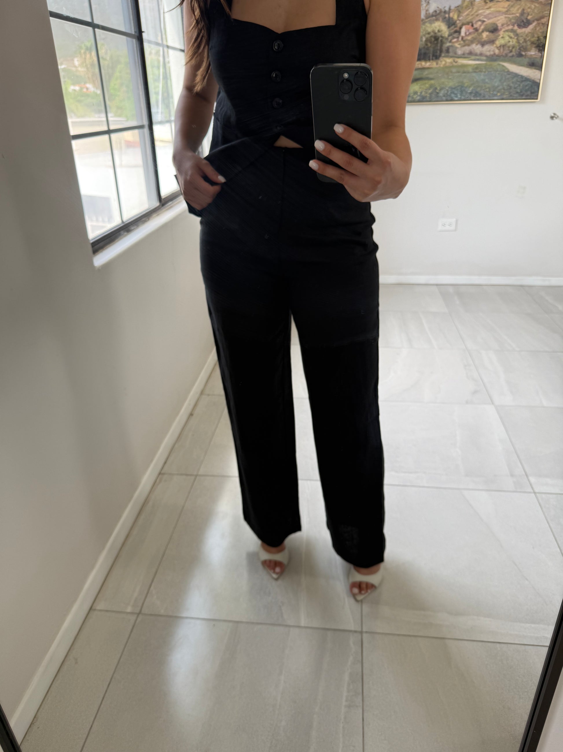Black Blair Linen Pants