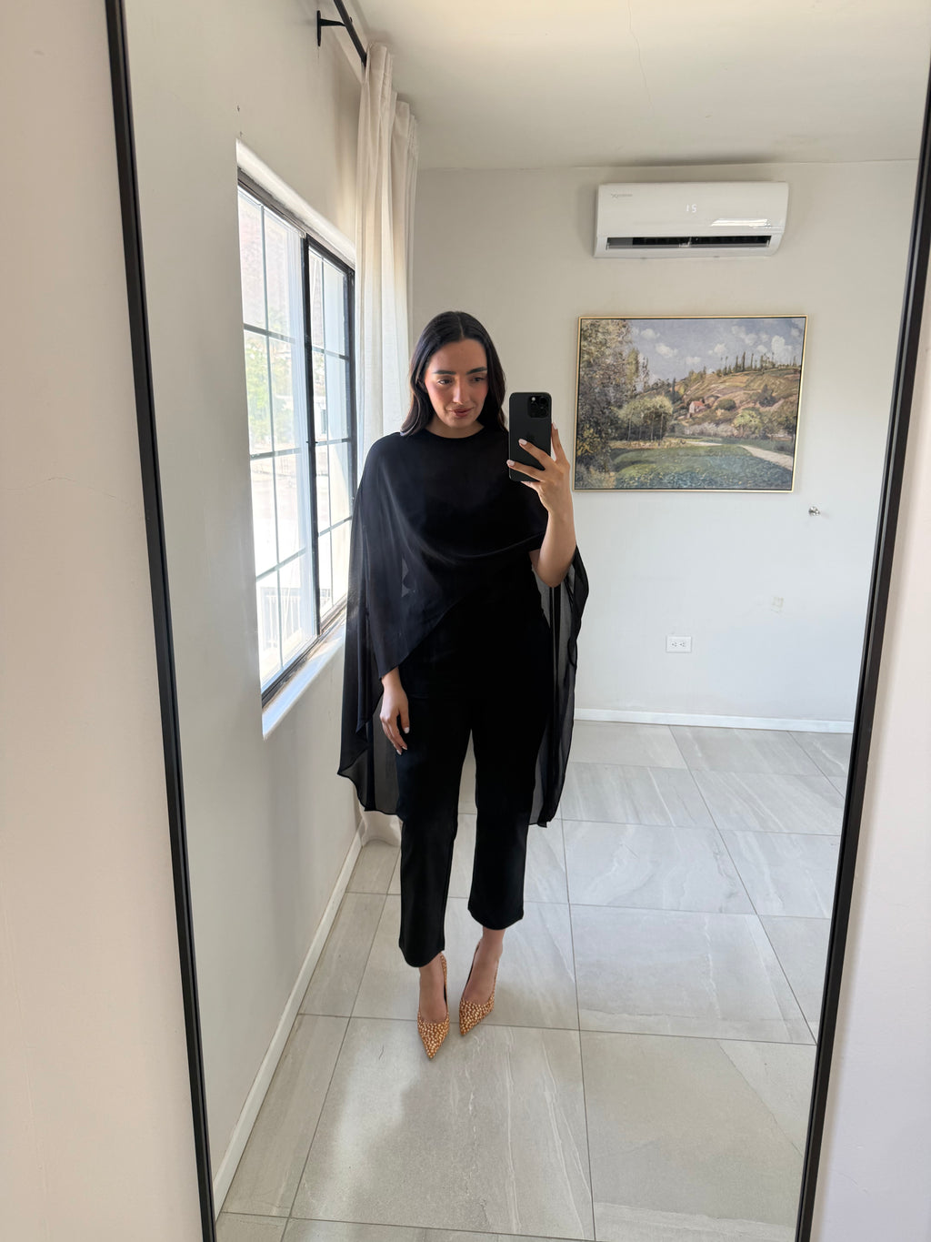 Black Soft Woven Cape