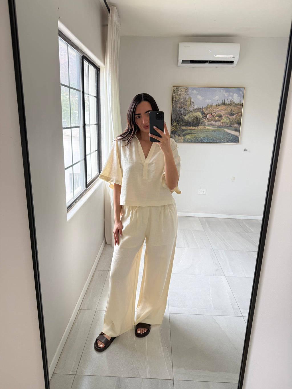 Natural Linen Set Mustard