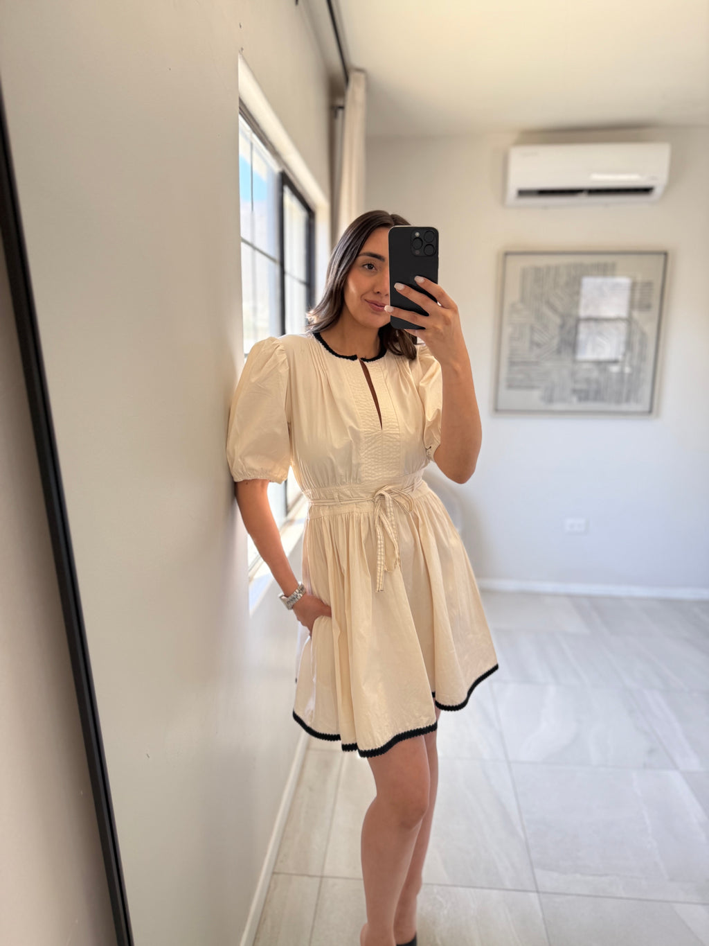 Ivory Flare Mini Dress