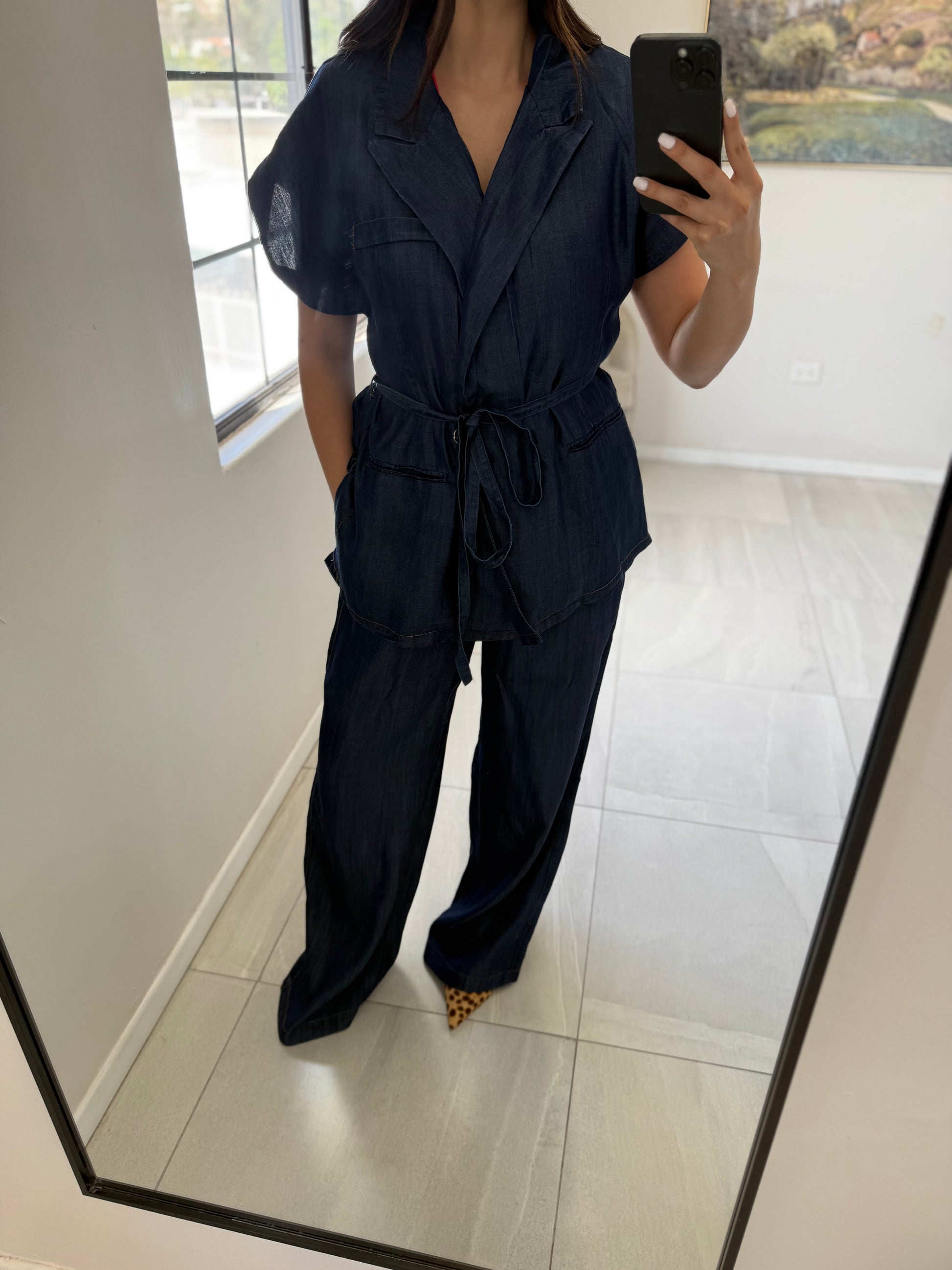Dark Denim Vest Set