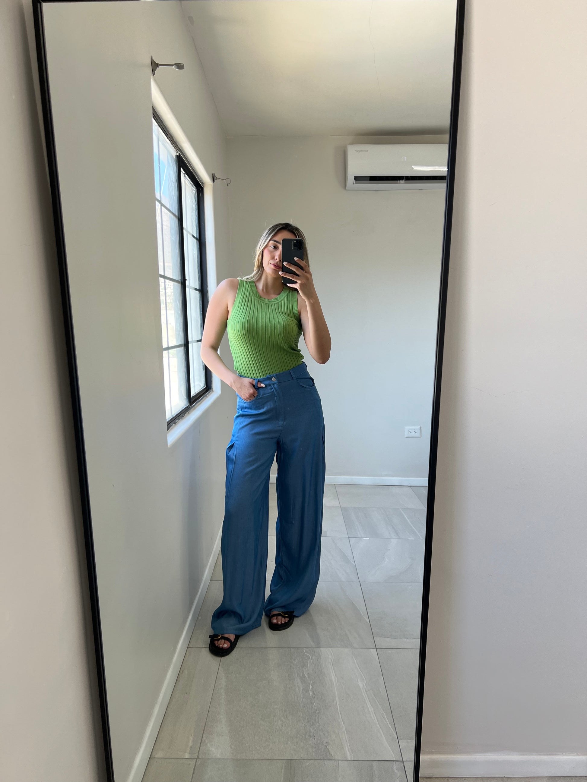 Pantalón Wide Leg Azul