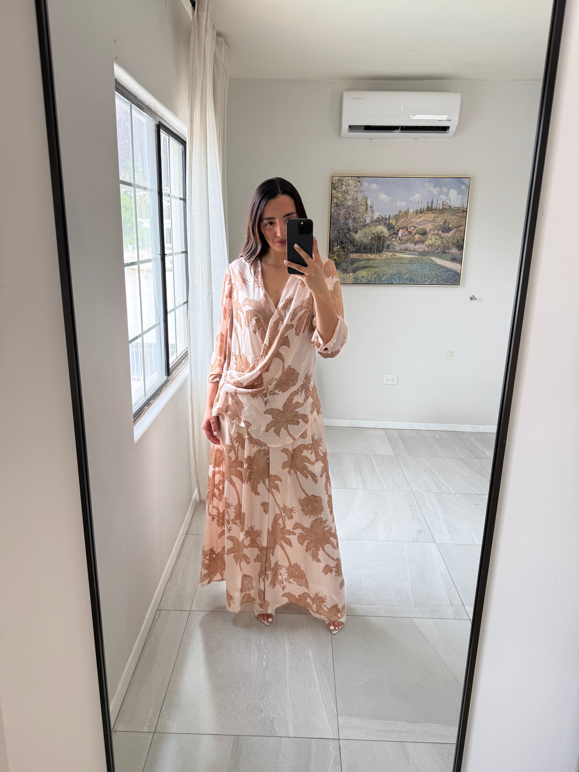 Camel Satin Print Set