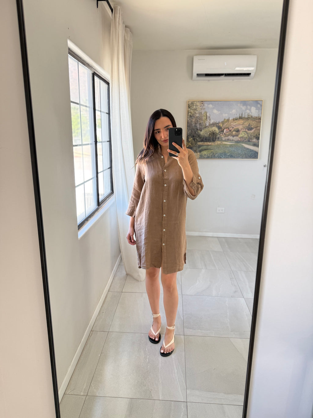 Vestido Lino Camel