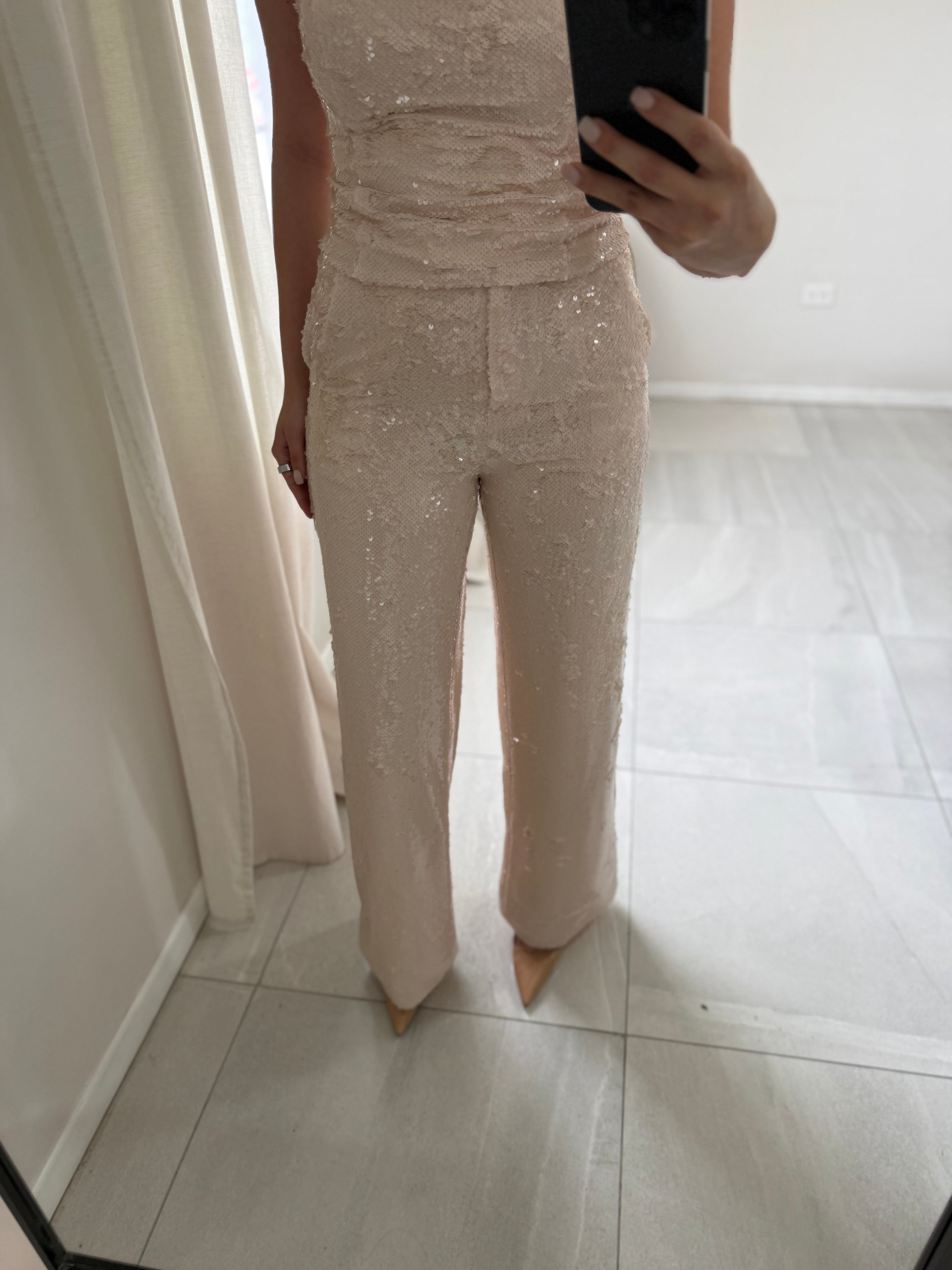 Pale Blush Sequin Pant