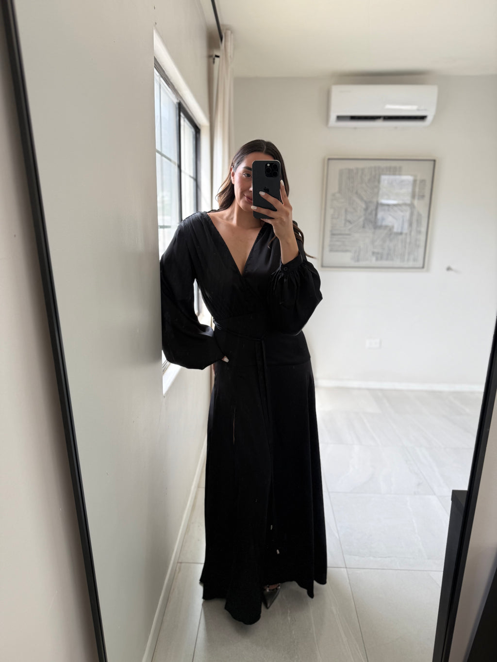 Black Maxi Satin Dress