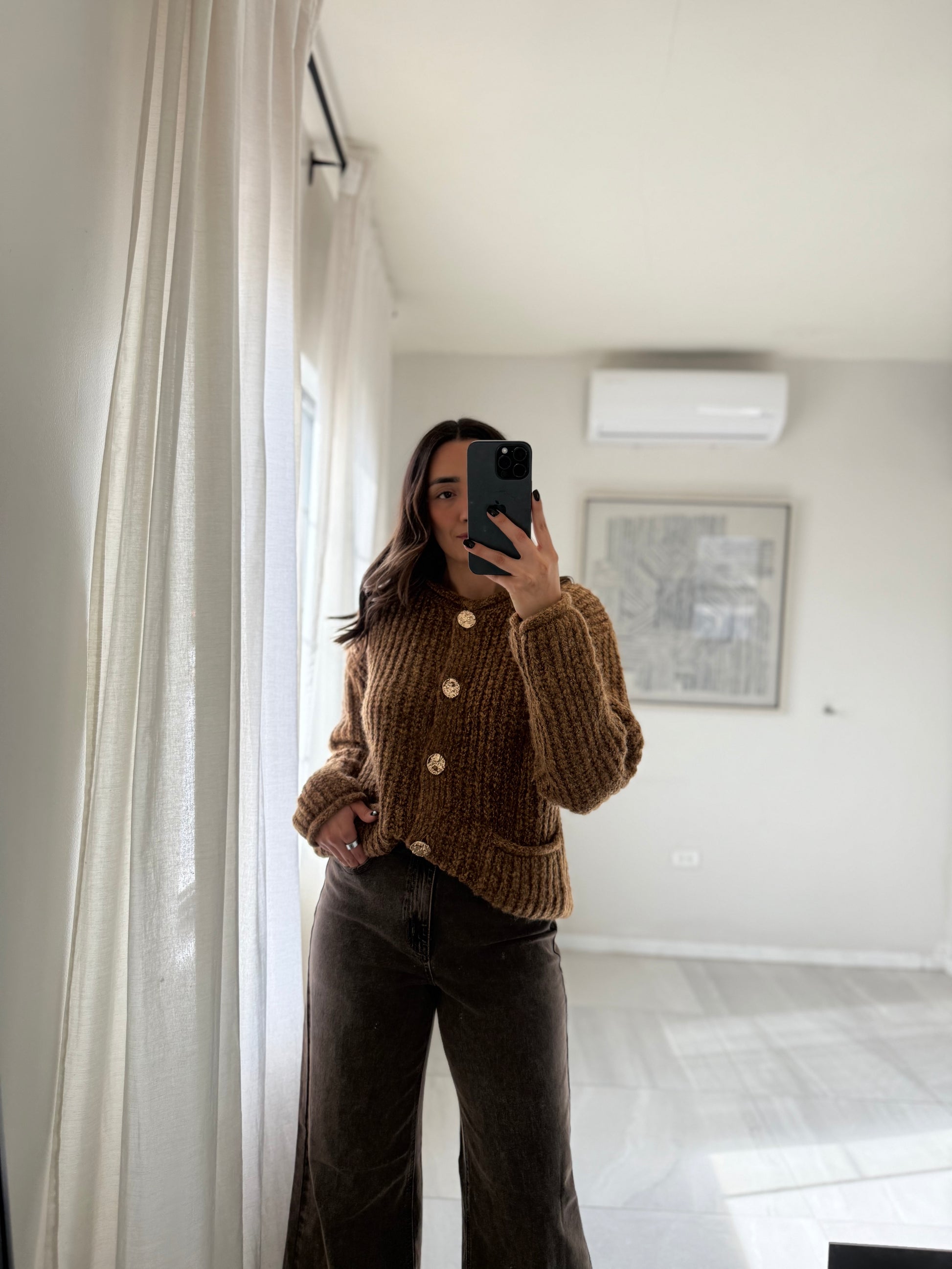 Chunky Knit Copper Cardigan