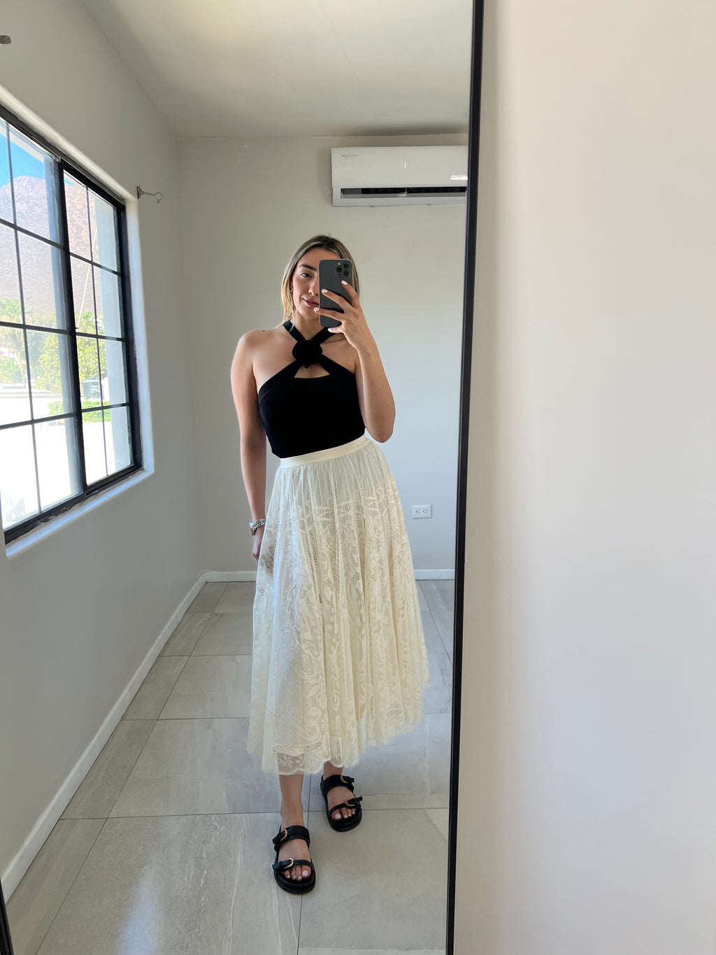 Falda Midi Encaje
