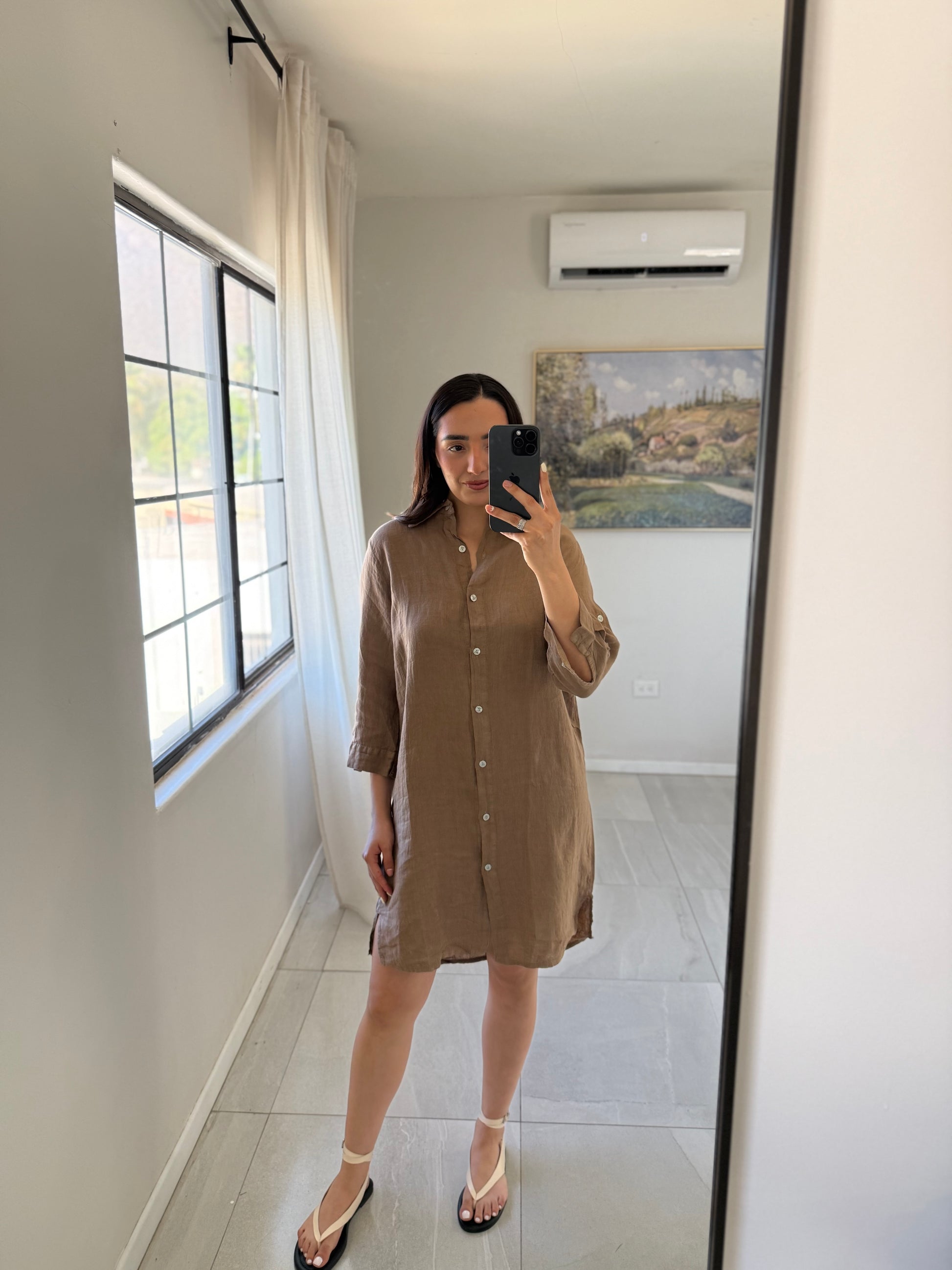 Vestido Lino Camel