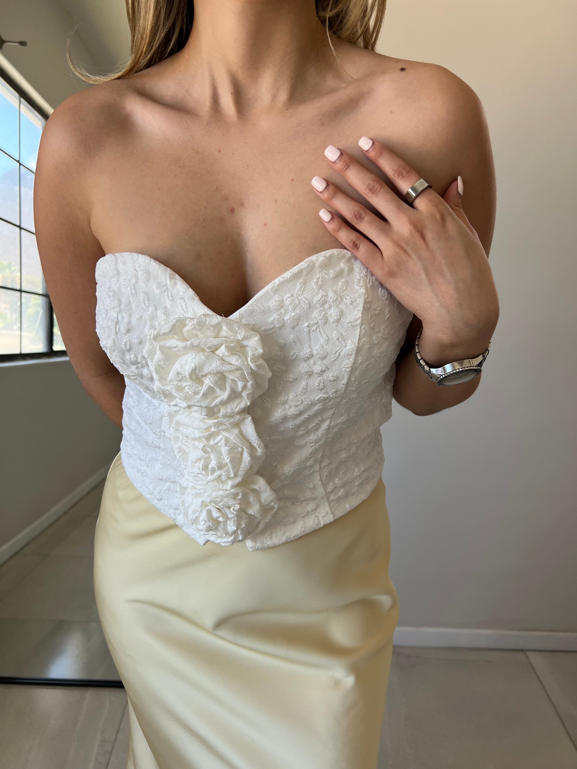 Top Strapless Blanco