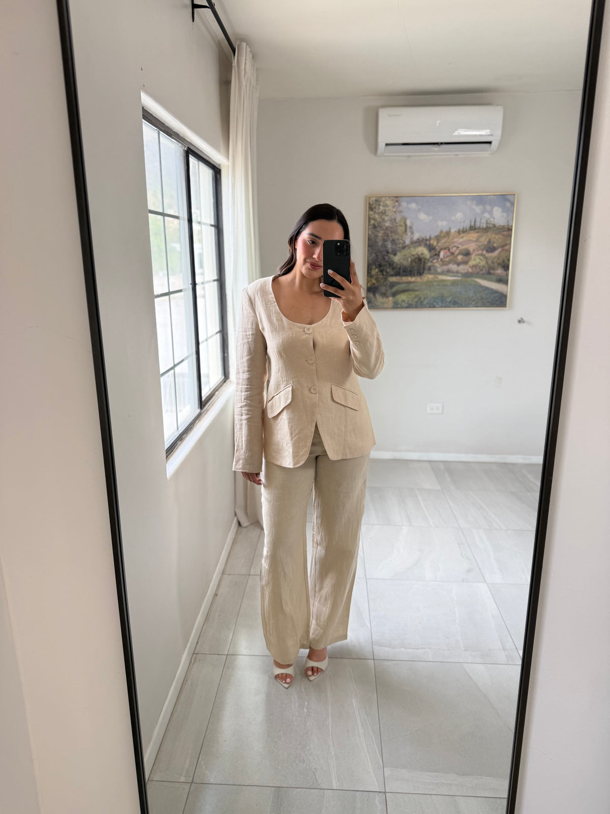 Natural Blair Linen Pants