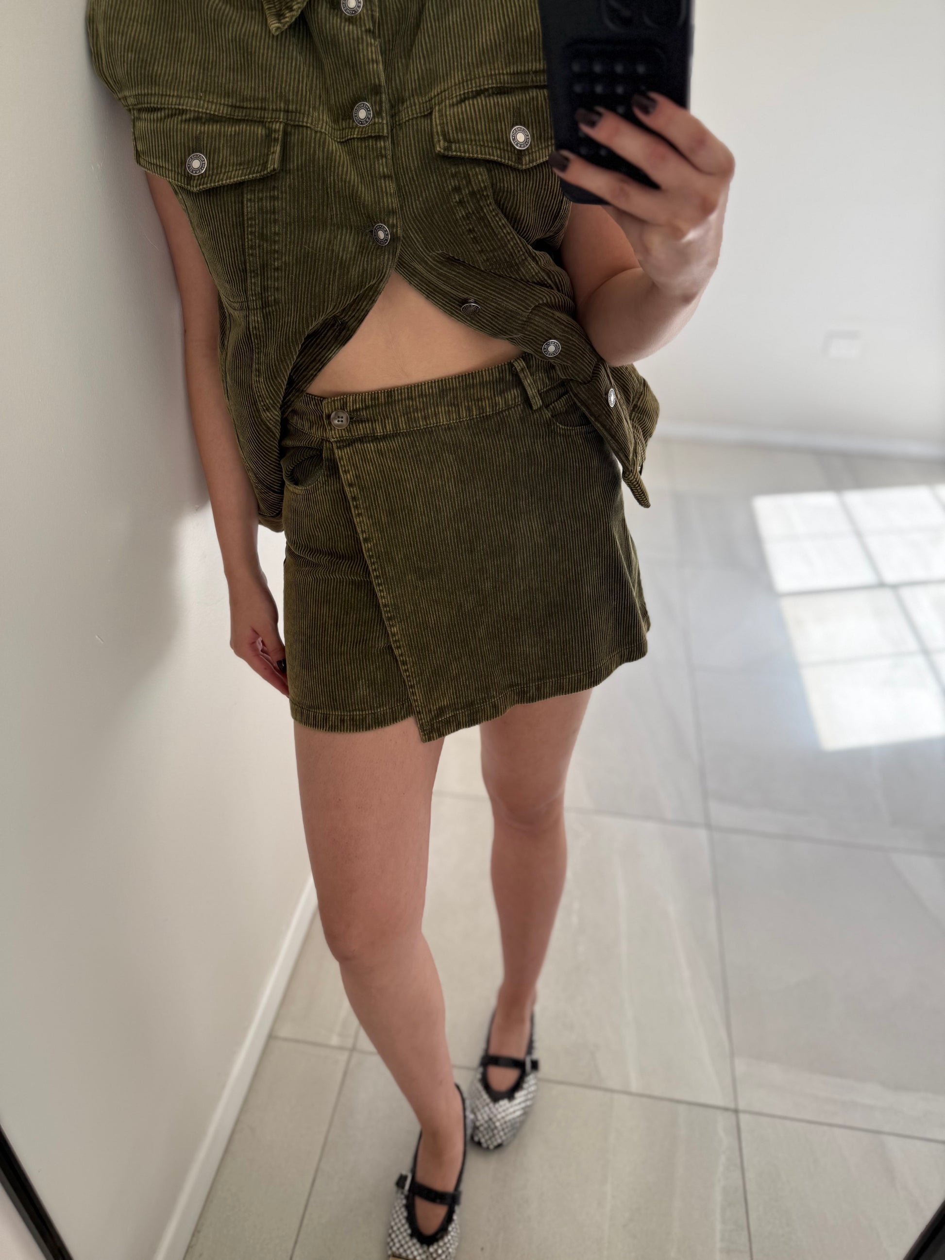 Corduroy Olive Set