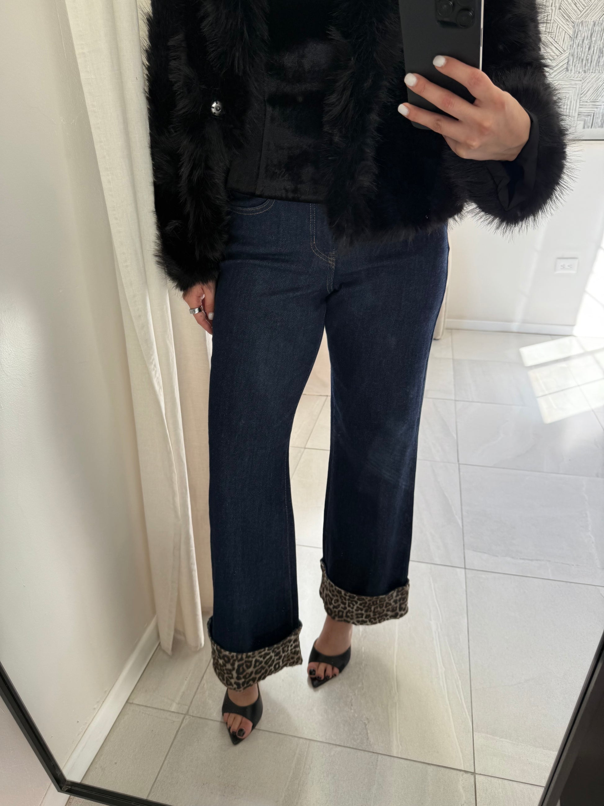 Wide Leg Leopard Cuff