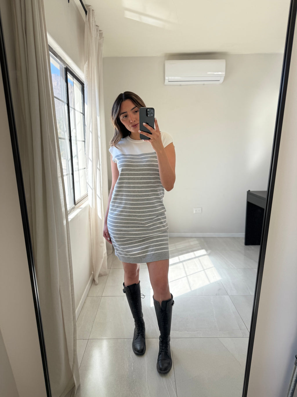 Grey Stripped Dress