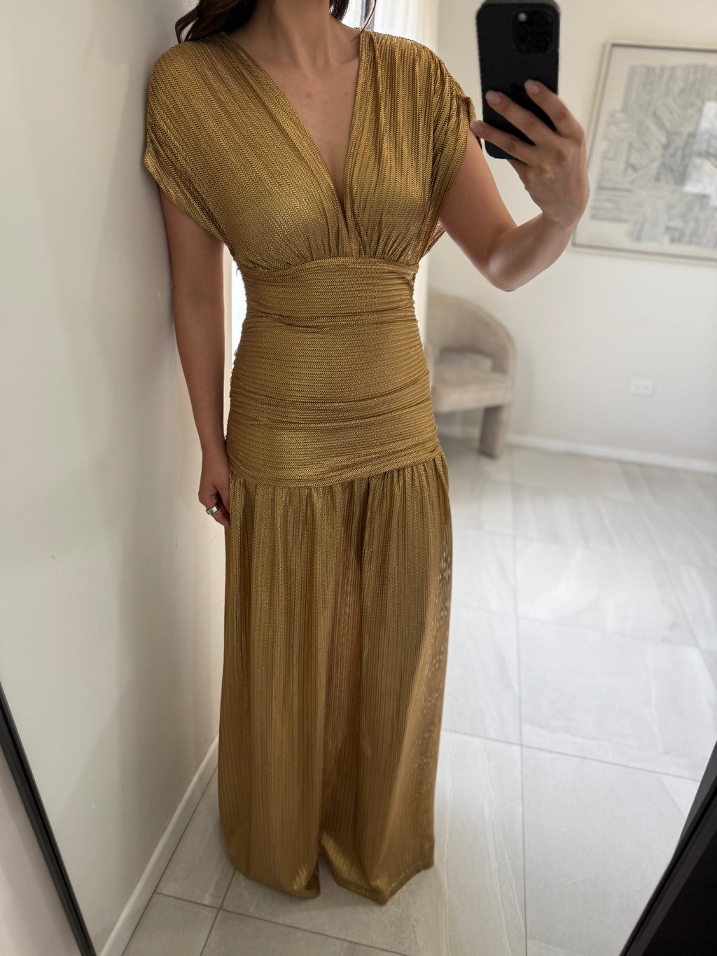 Vestido Maxi Dorado