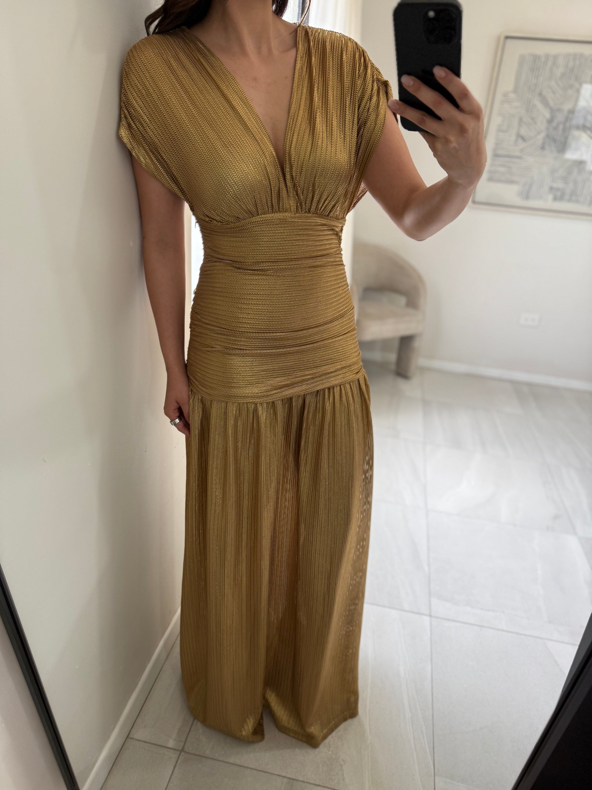 Vestido Maxi Dorado